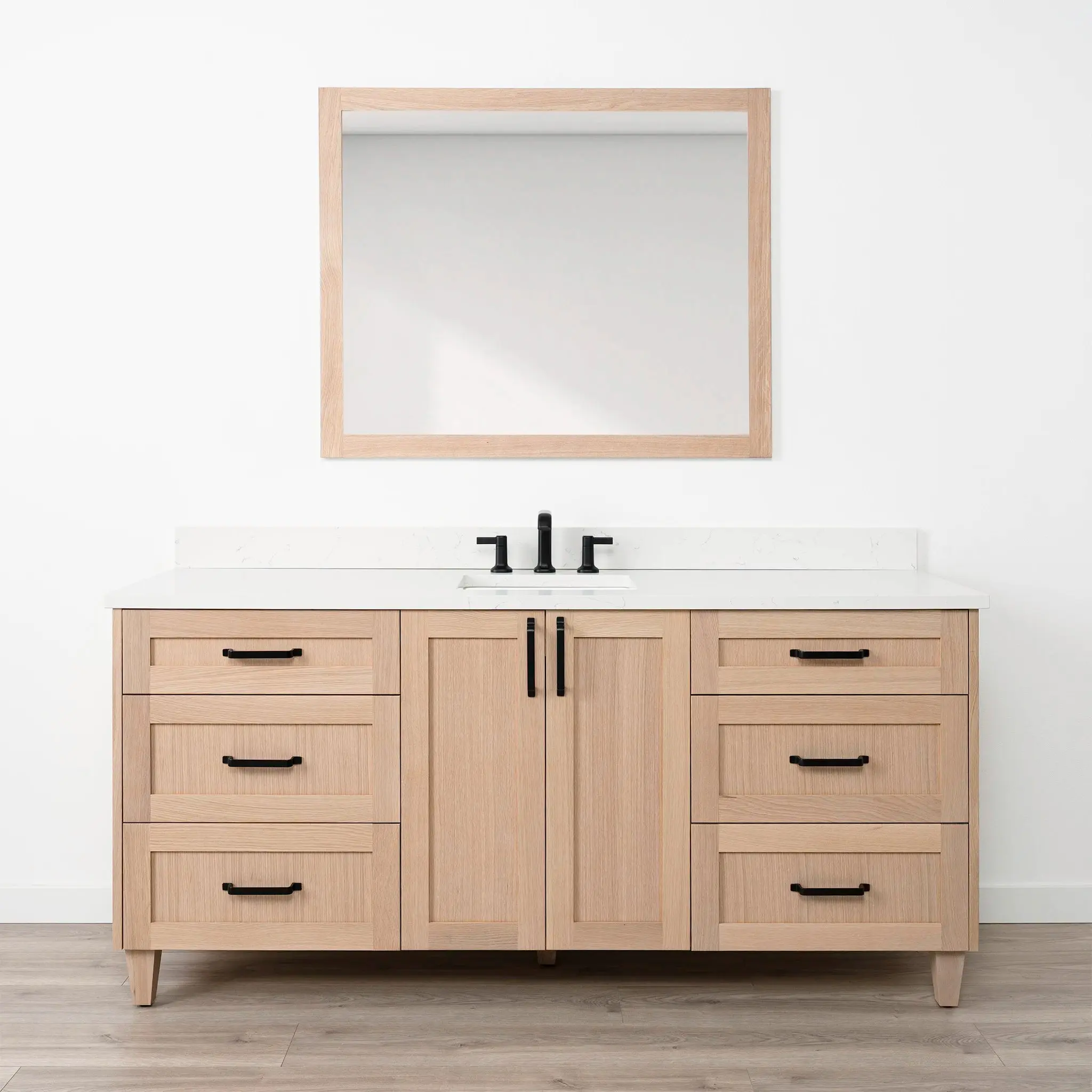 Bridgeport SLIM 72" White Oak Bathroom Vanity - Image 13