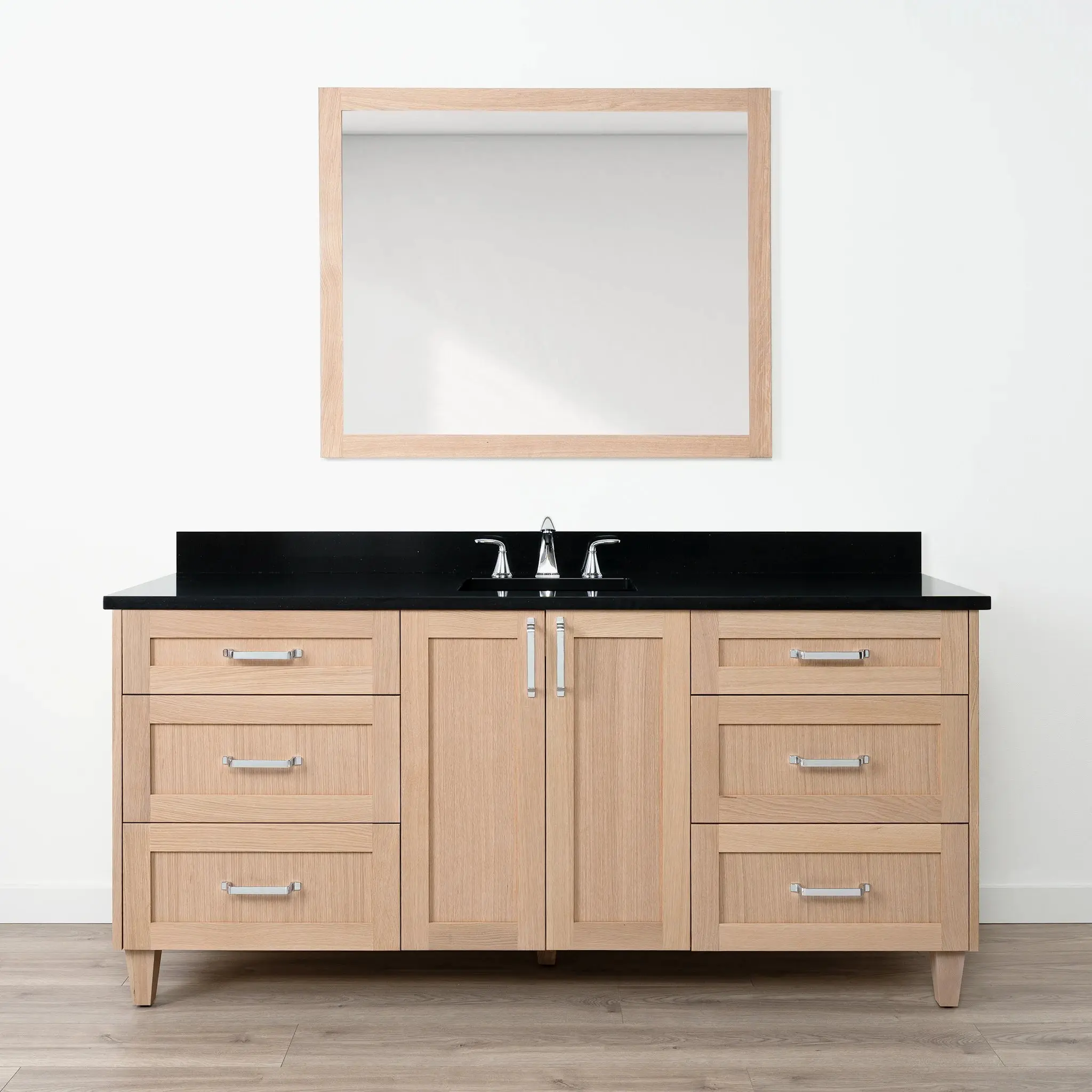 Bridgeport SLIM 72" White Oak Bathroom Vanity - Image 15