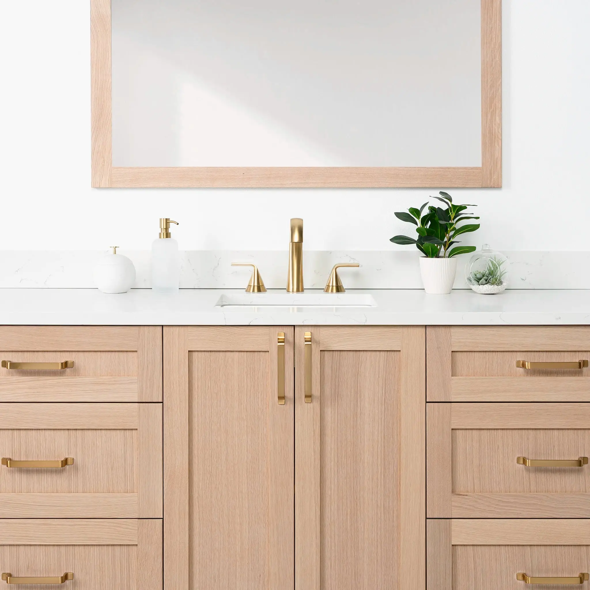 Bridgeport SLIM 72" White Oak Bathroom Vanity - Image 3