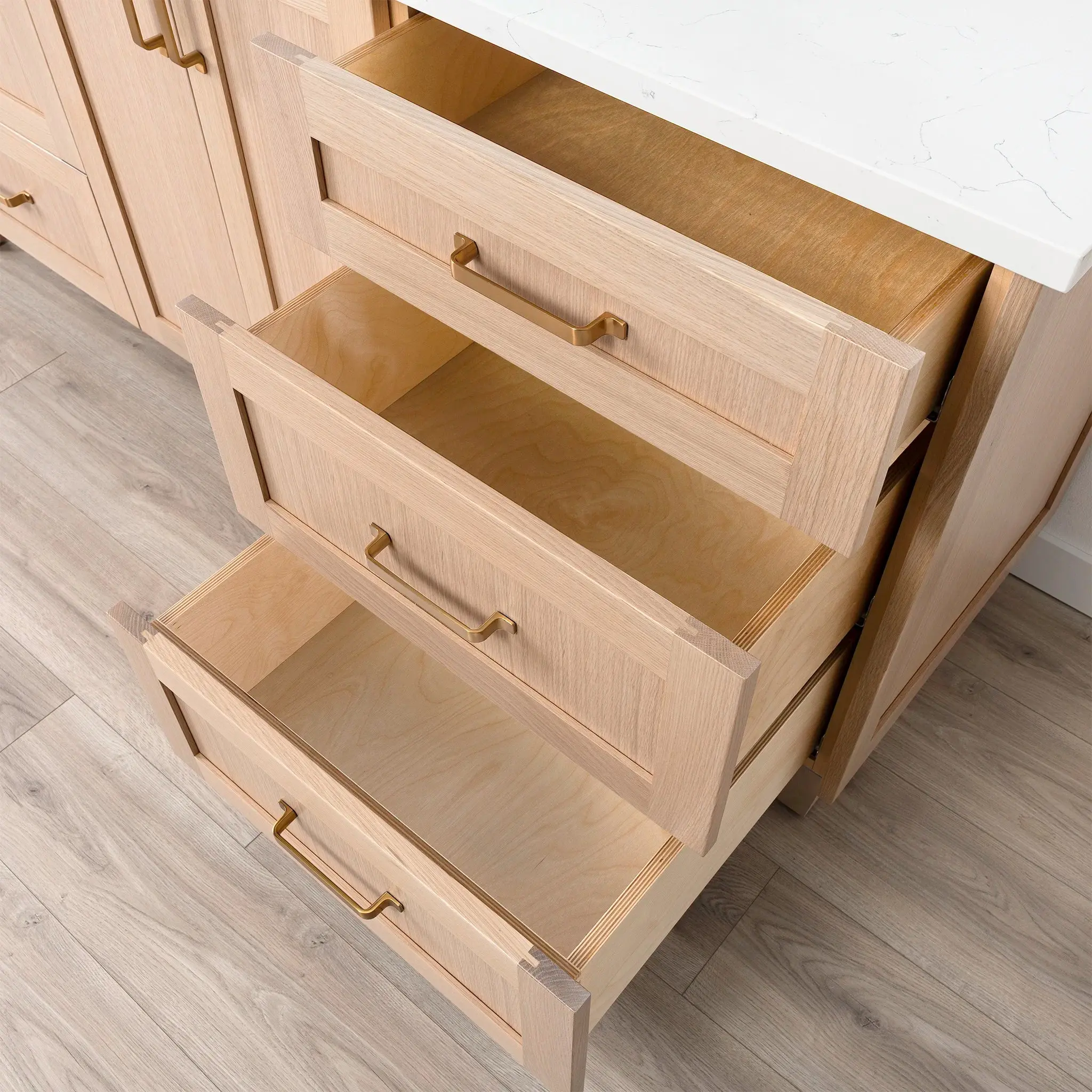 Bridgeport SLIM 72" White Oak Bathroom Vanity - Image 9