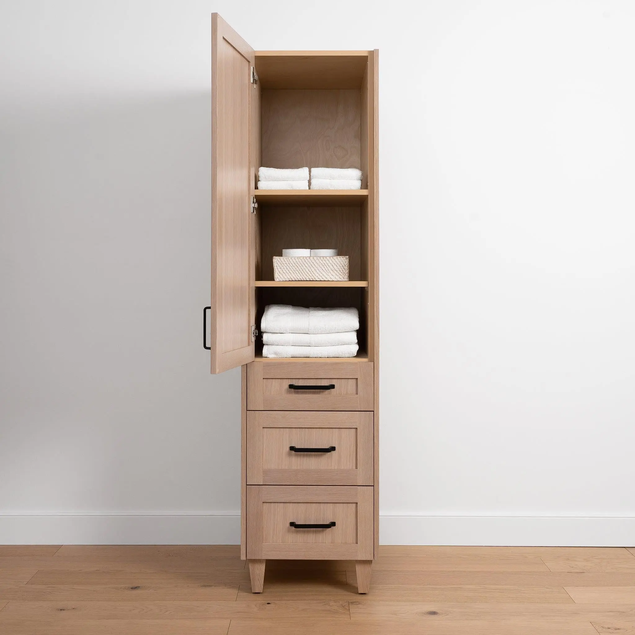 Bridgeport White Oak Linen Cabinet - Image 5