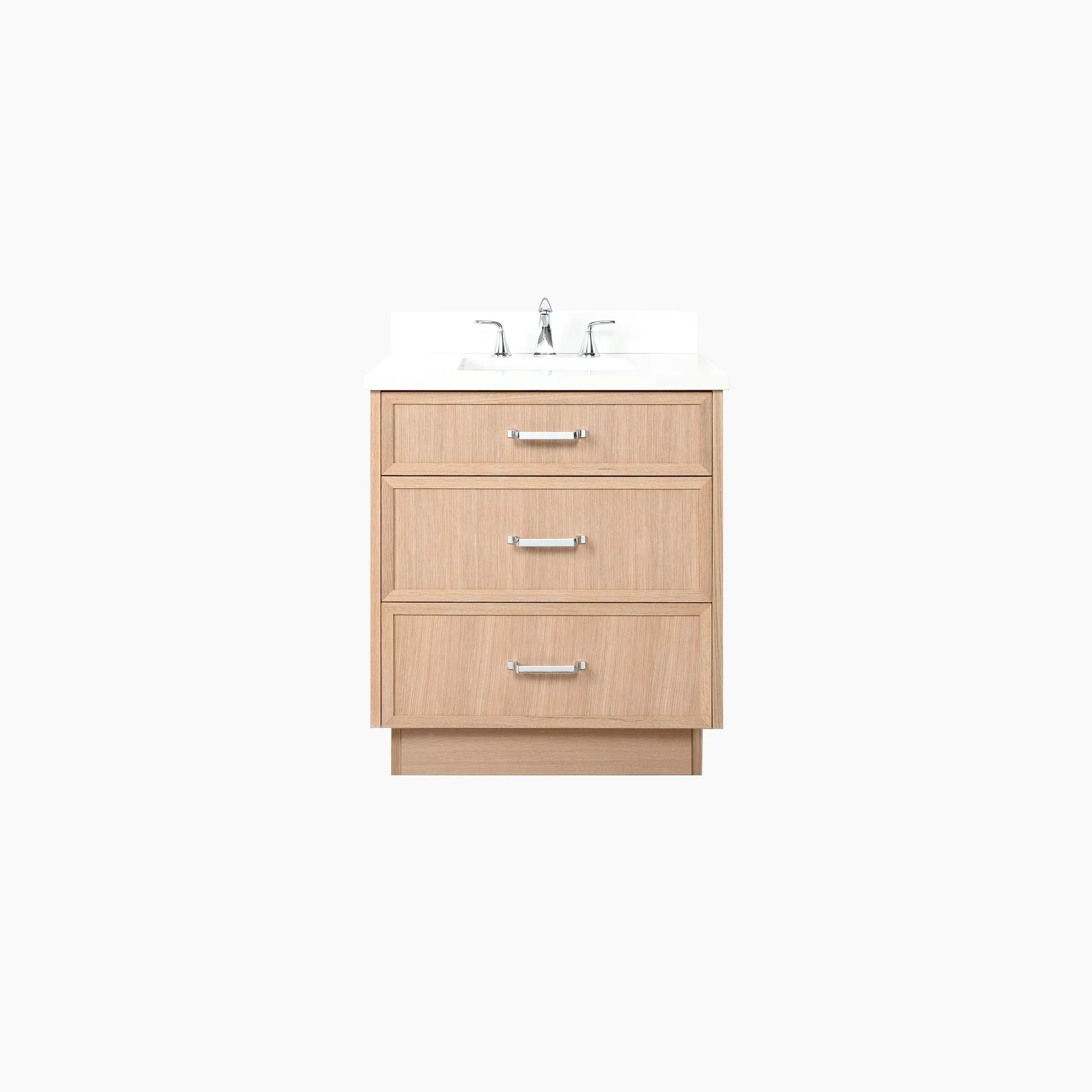 Cape Breton SLIM 30" White Oak Bathroom Vanity - All Drawers - Image 22
