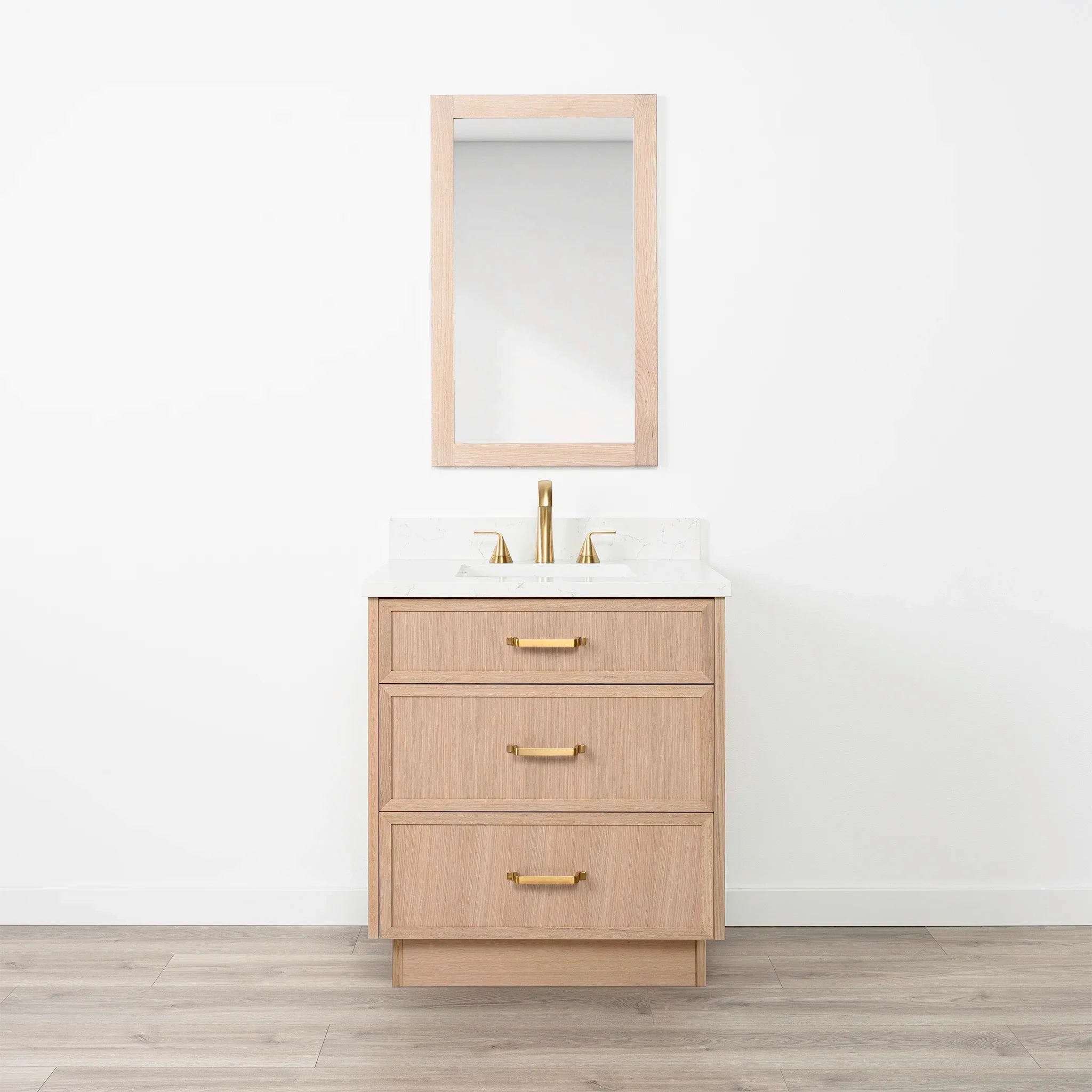 Cape Breton SLIM 30" White Oak Bathroom Vanity - All Drawers - Image 23