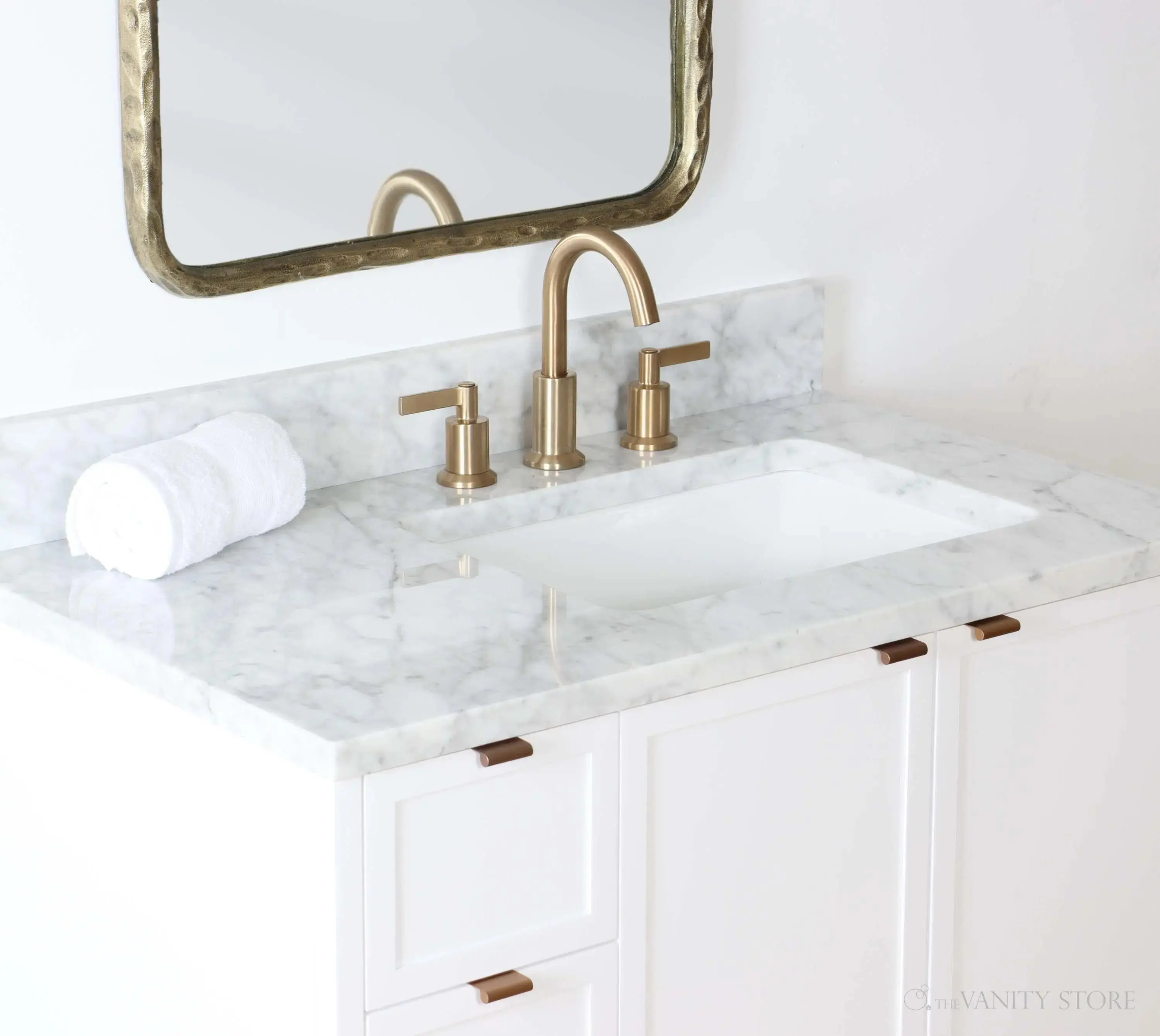 Cape Breton 36" Satin White Bathroom Vanity, Right Sink - Image 3