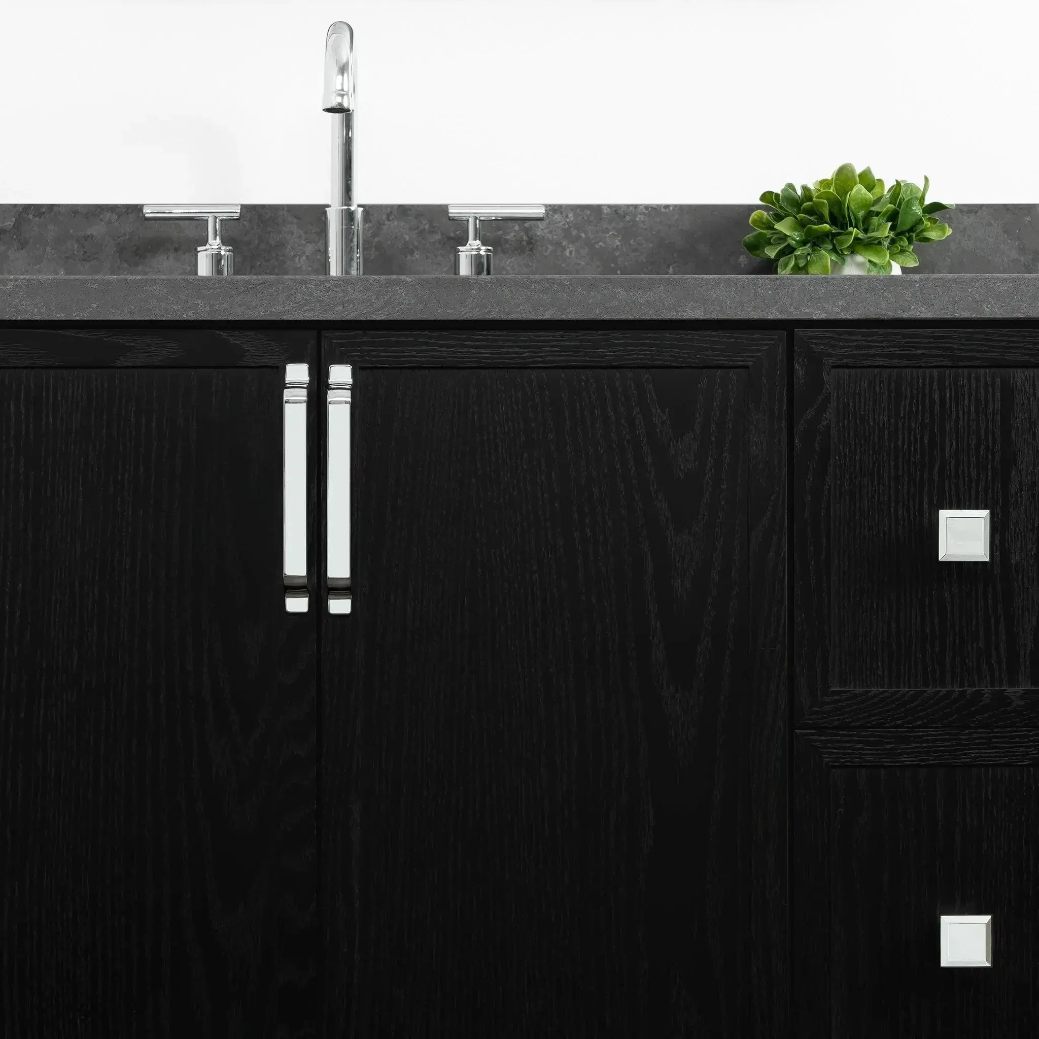 Cape Breton 36" Wall Mount Blackened Oak Bathroom Vanity, Left Sink - Image 9