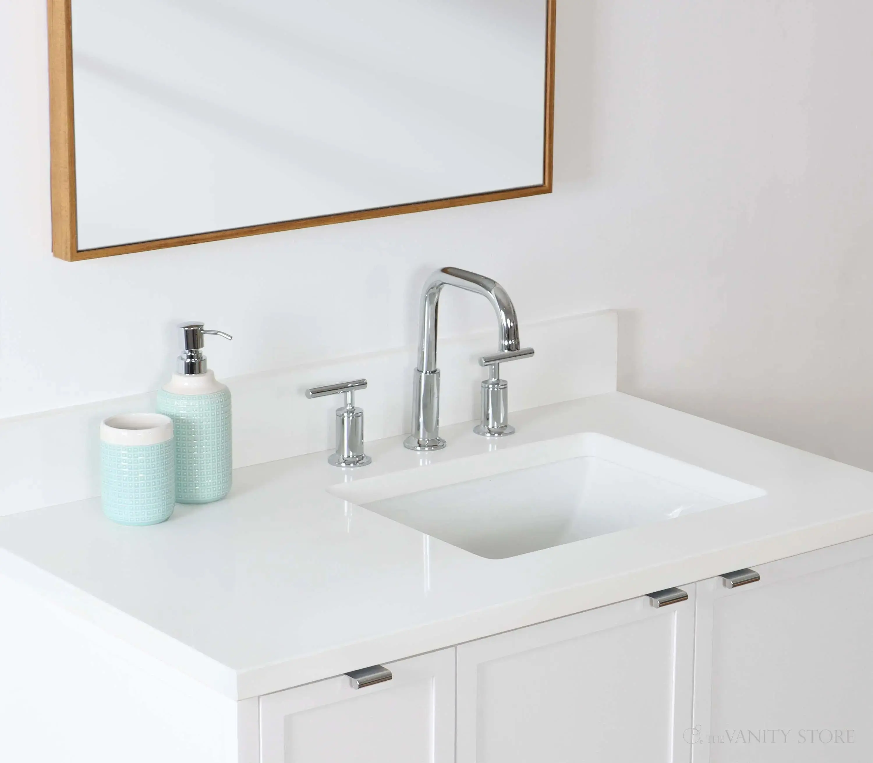 Cape Breton 36" Wall Mount Satin White Bathroom Vanity, Right Sink - Image 10