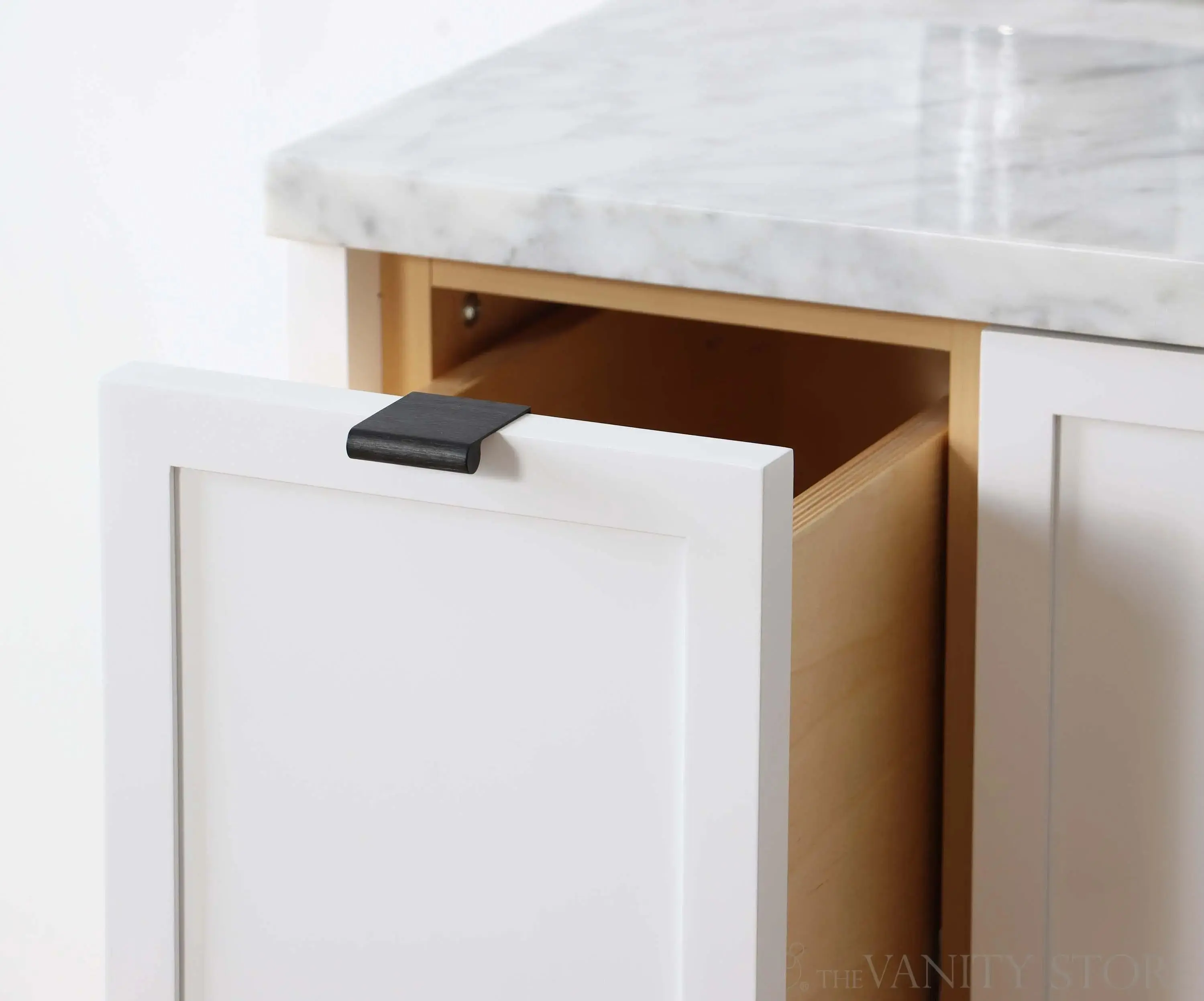 Cape Breton 36" Wall Mount Satin White Bathroom Vanity, Right Sink - Image 6