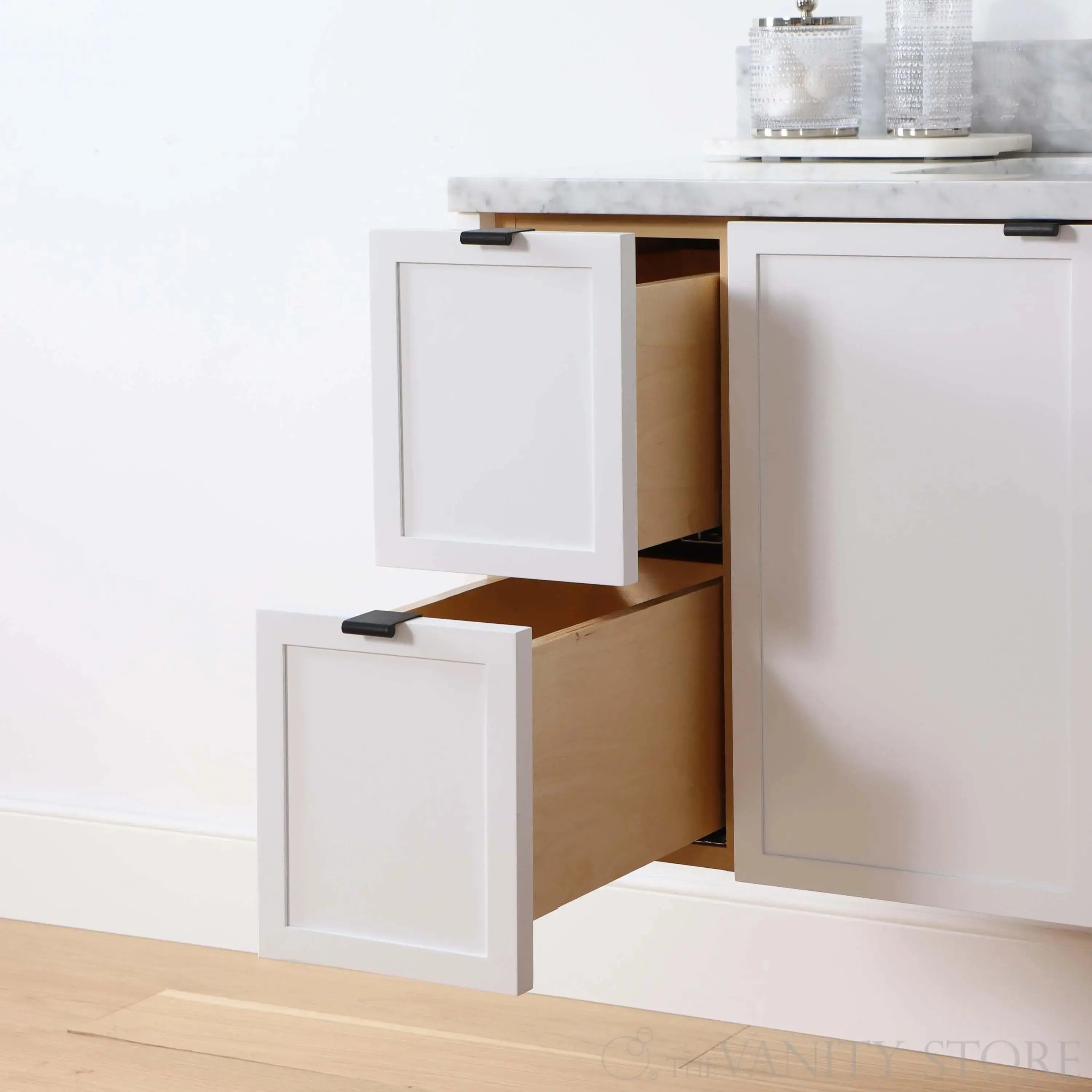 Cape Breton 36" Wall Mount Satin White Bathroom Vanity, Right Sink - Image 7