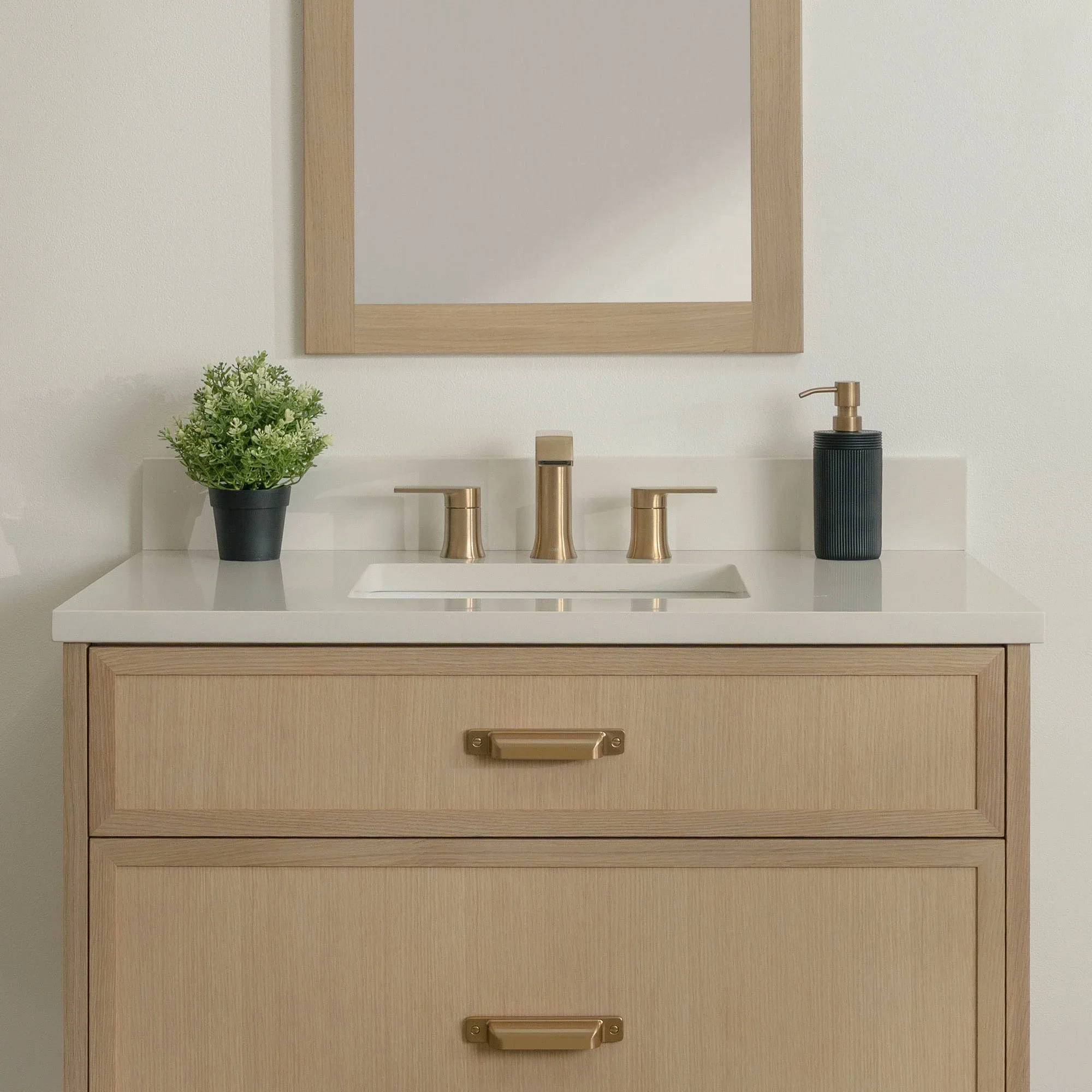 Cape Breton SLIM 36" Wall Mount White Oak Bathroom Vanity - All Drawers - Image 3