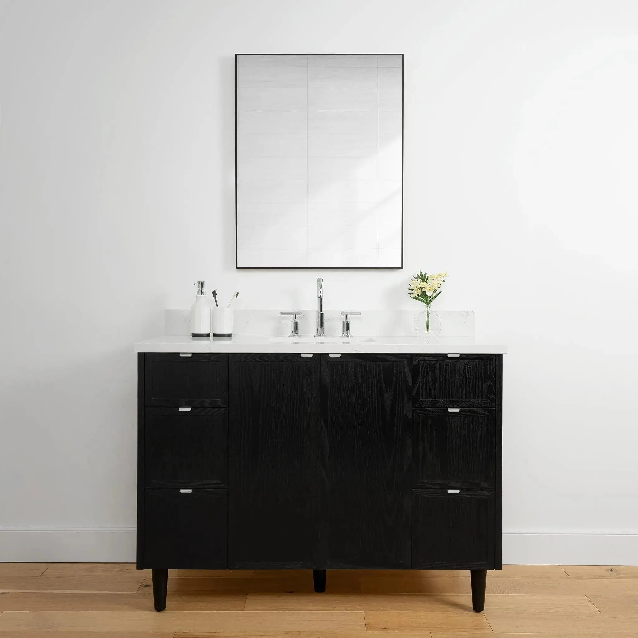 Cape Breton 48" Blackened Oak Bathroom Vanity - Image 12