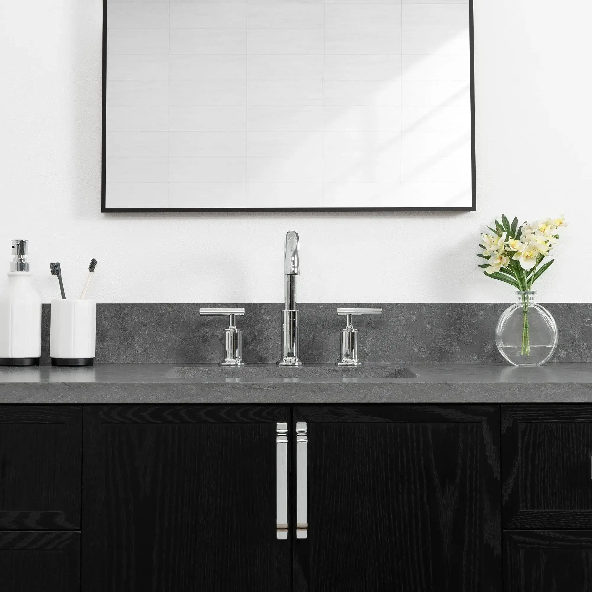 Cape Breton 48" Blackened Oak Bathroom Vanity - Image 4