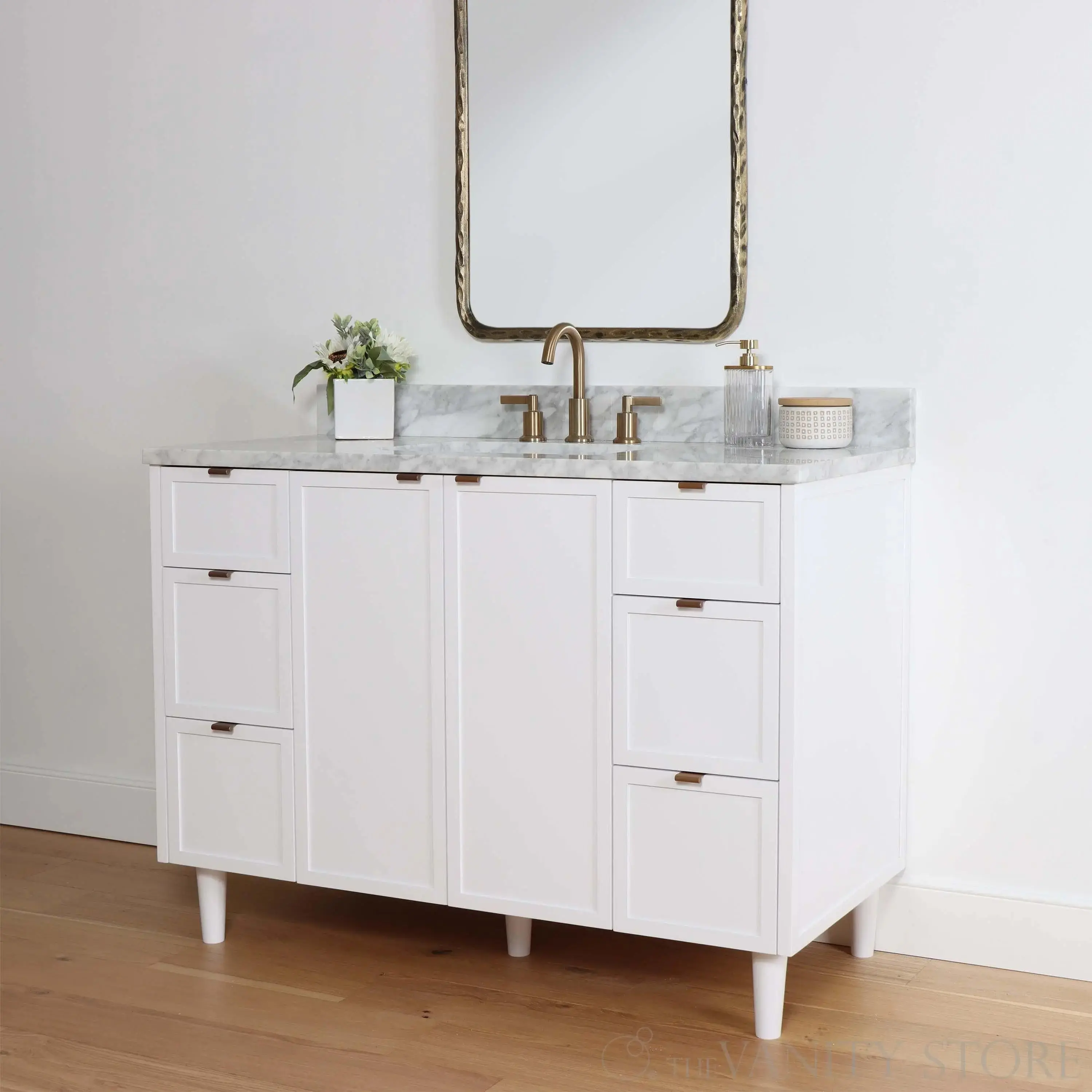 Cape Breton 48" Satin White Bathroom Vanity - Image 3