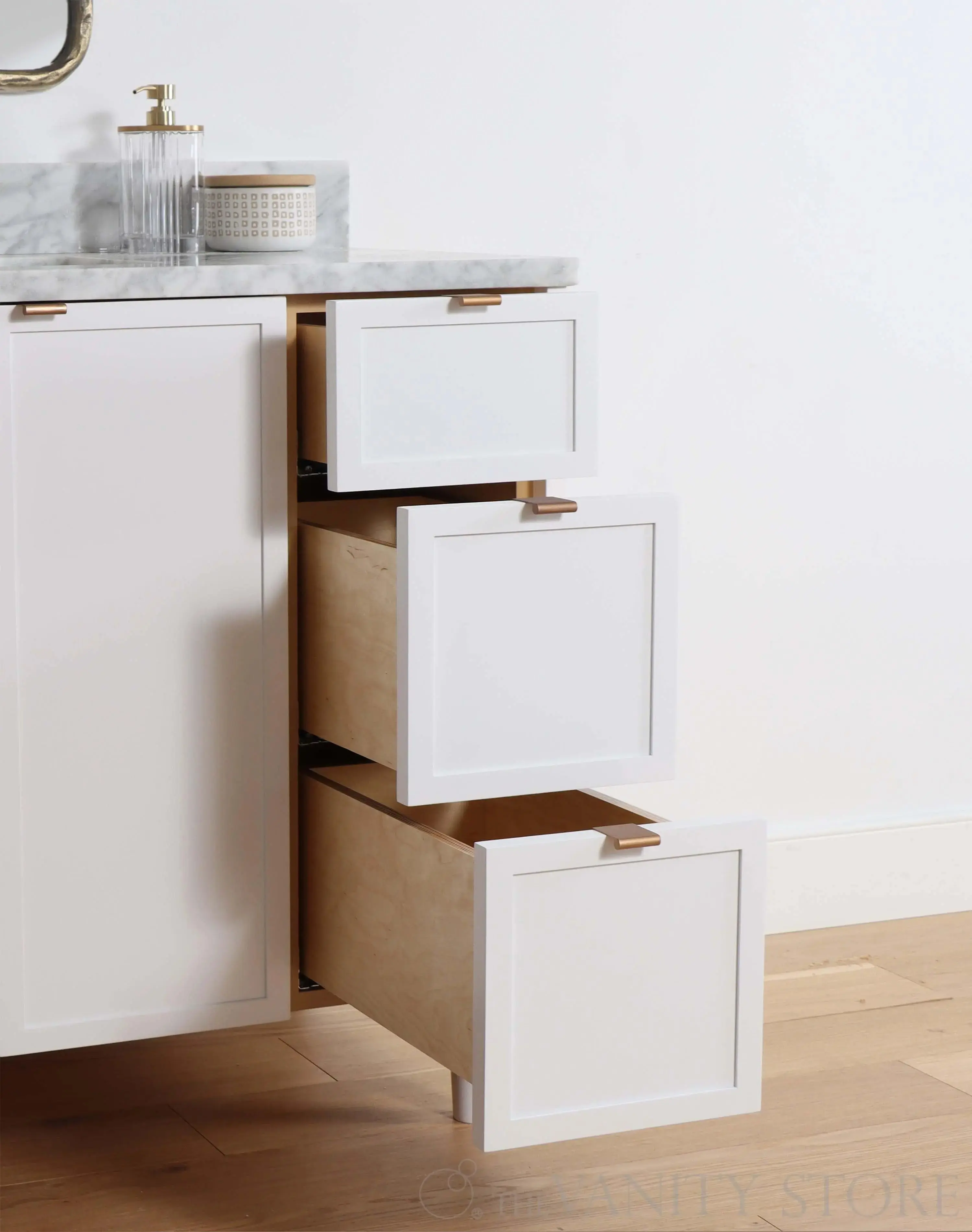Cape Breton 48" Satin White Bathroom Vanity - Image 6