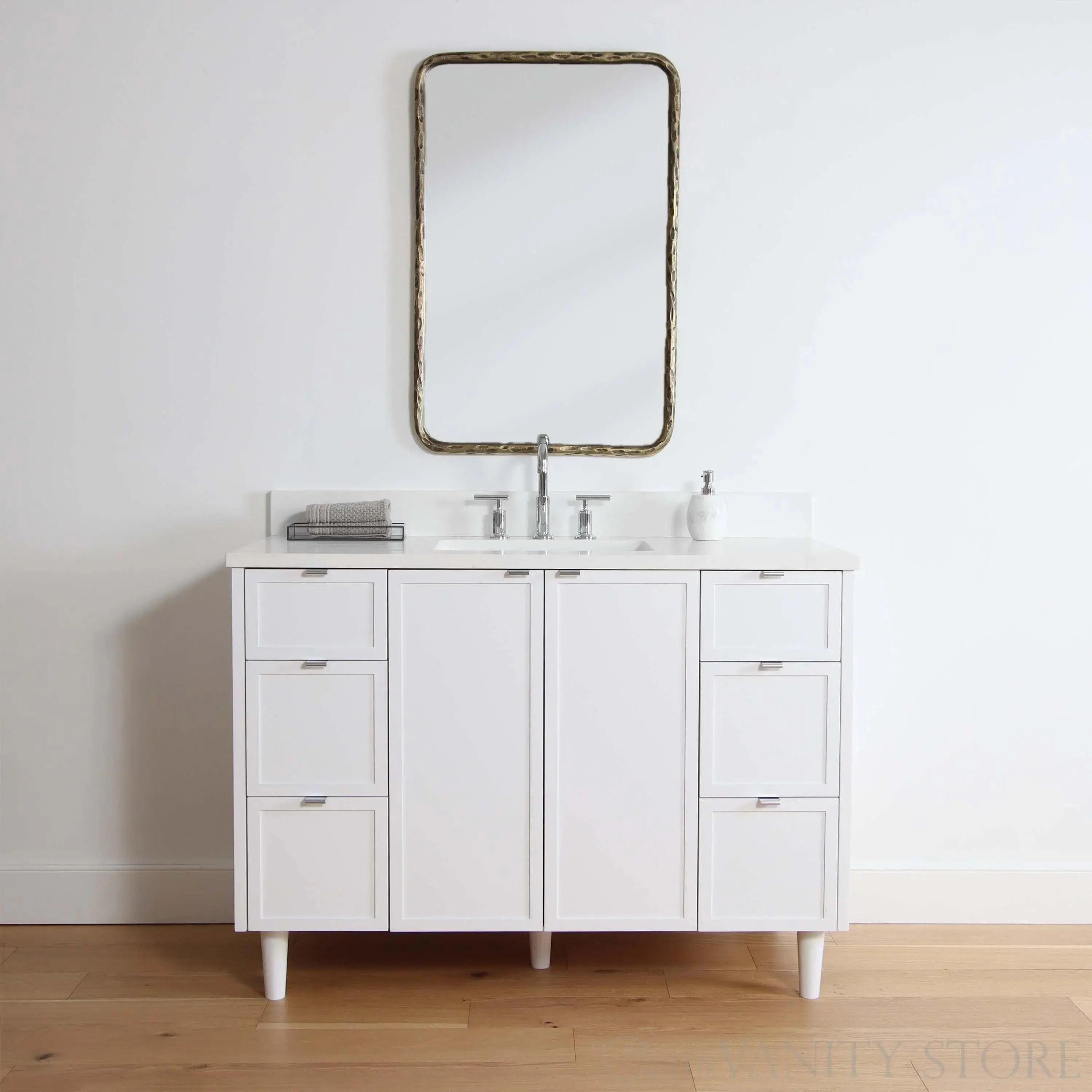 Cape Breton 48" Satin White Bathroom Vanity - Image 8
