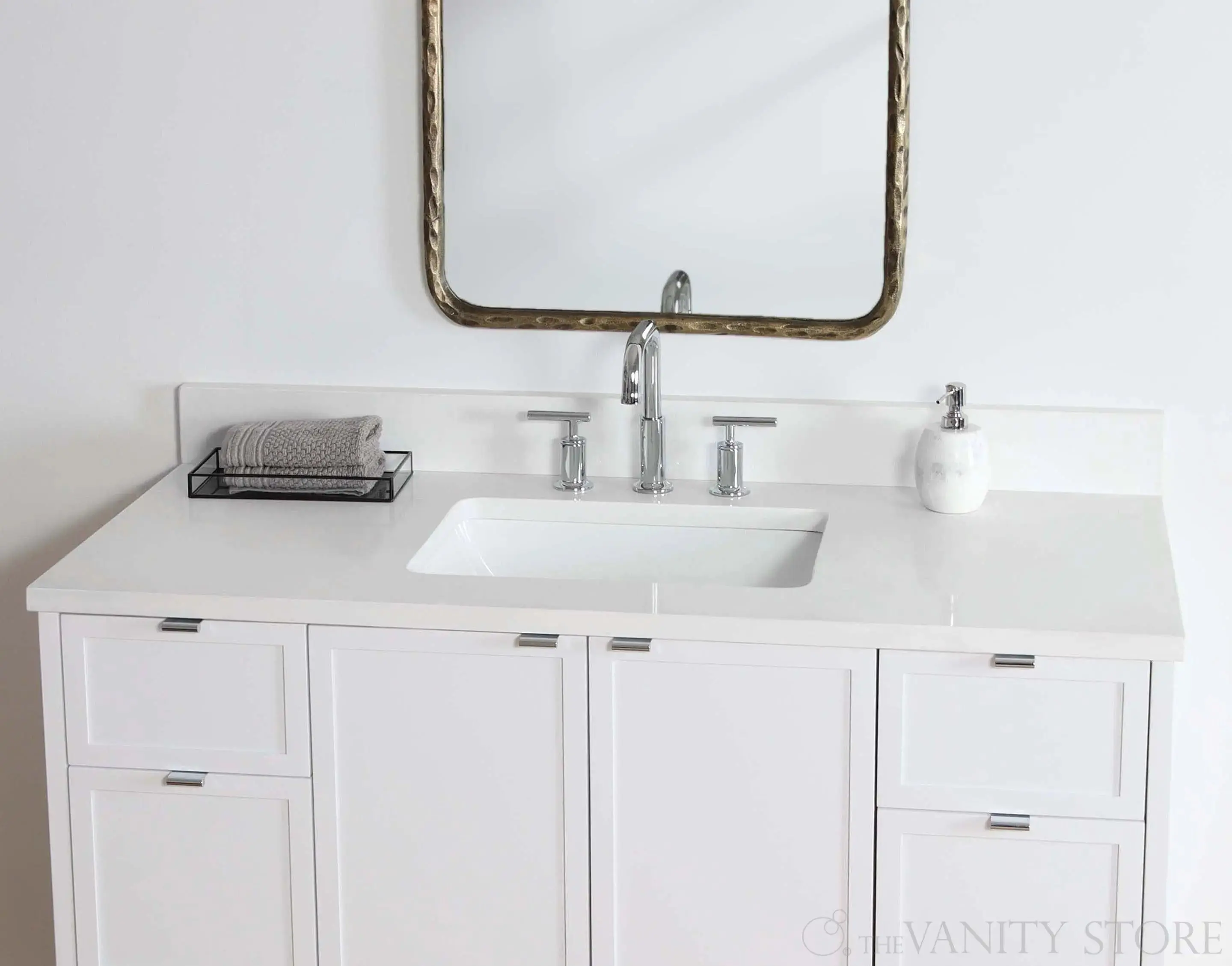 Cape Breton 48" Satin White Bathroom Vanity - Image 9