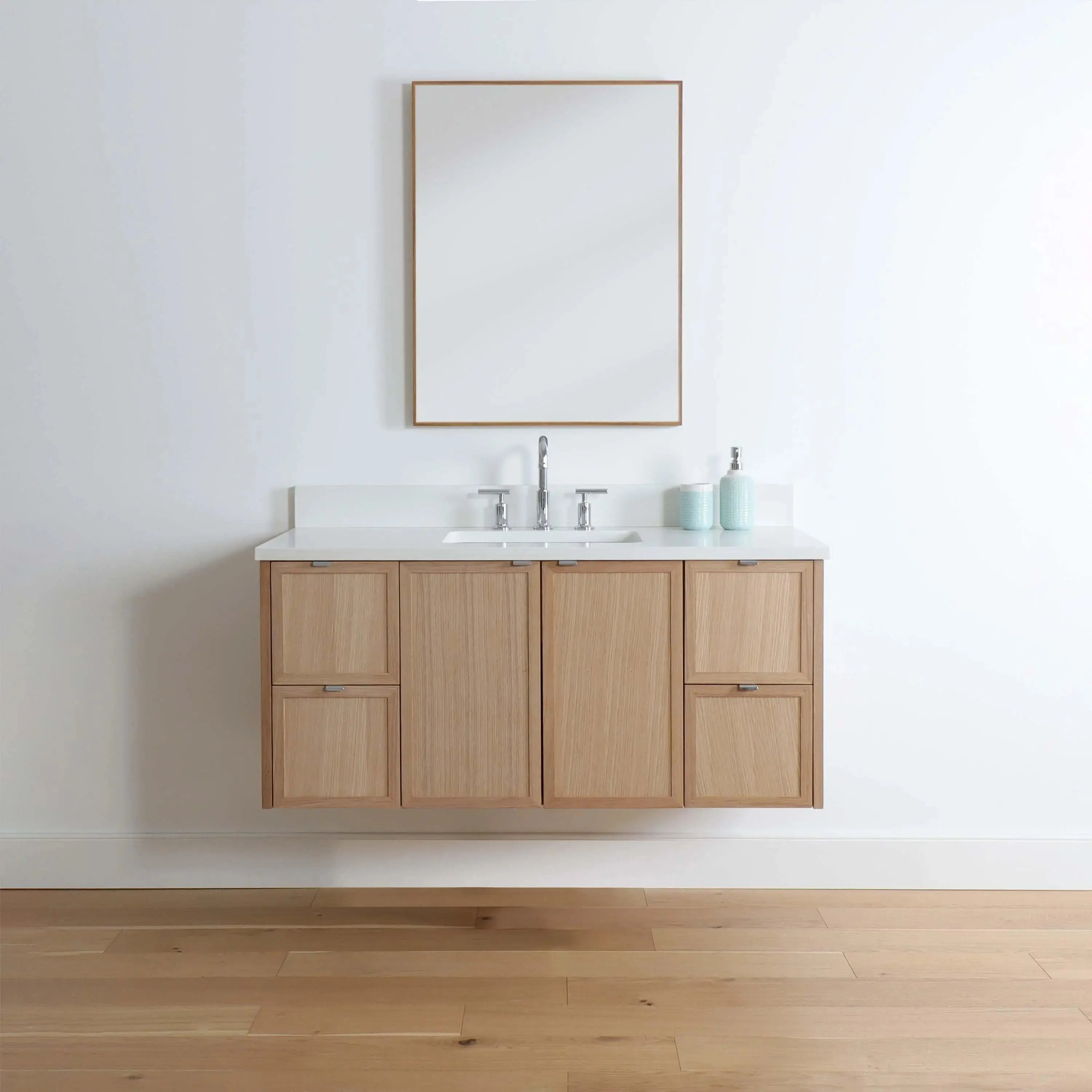 Cape Breton 48" Wall Mount White Oak Bathroom Vanity - Image 8