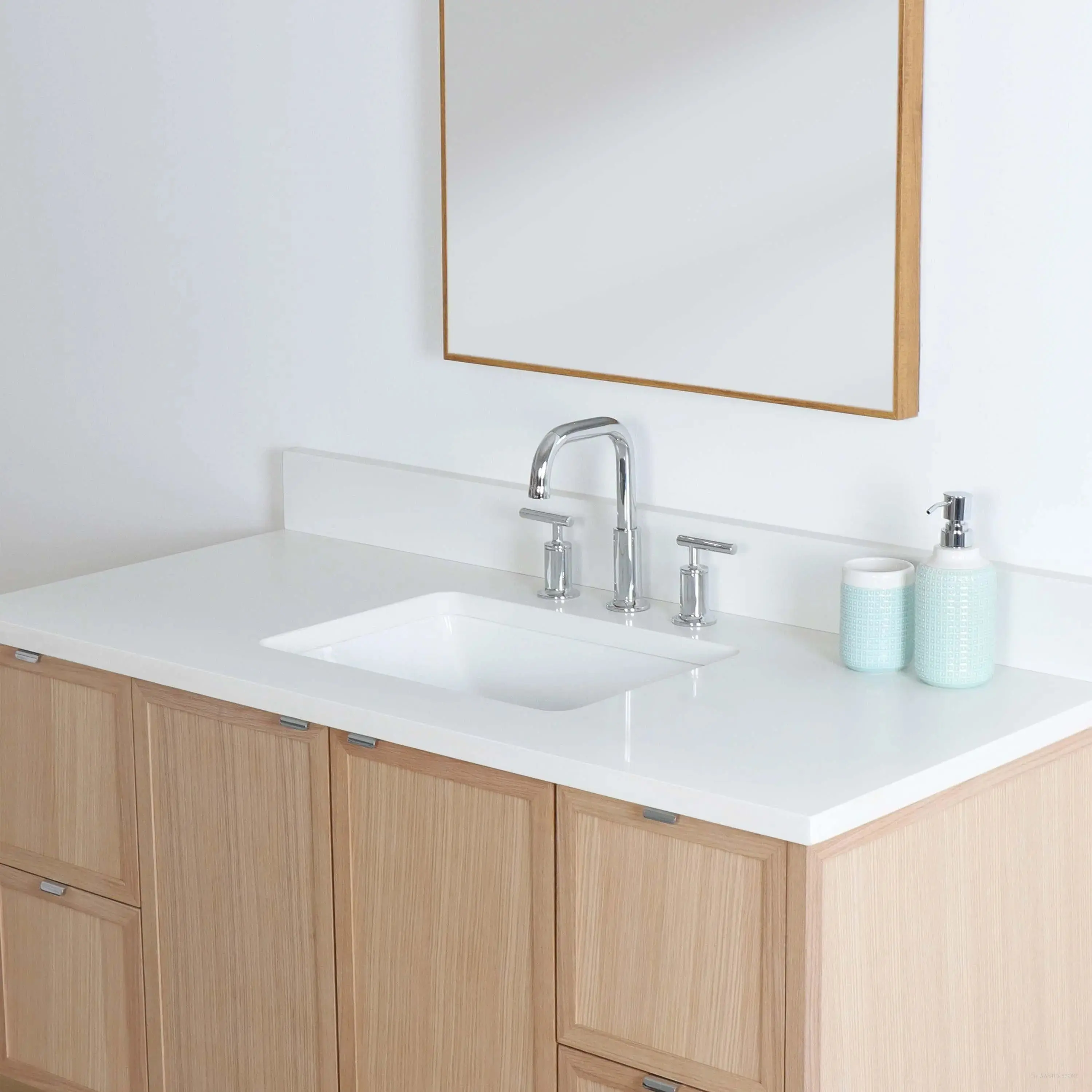 Cape Breton 48" Wall Mount White Oak Bathroom Vanity - Image 9