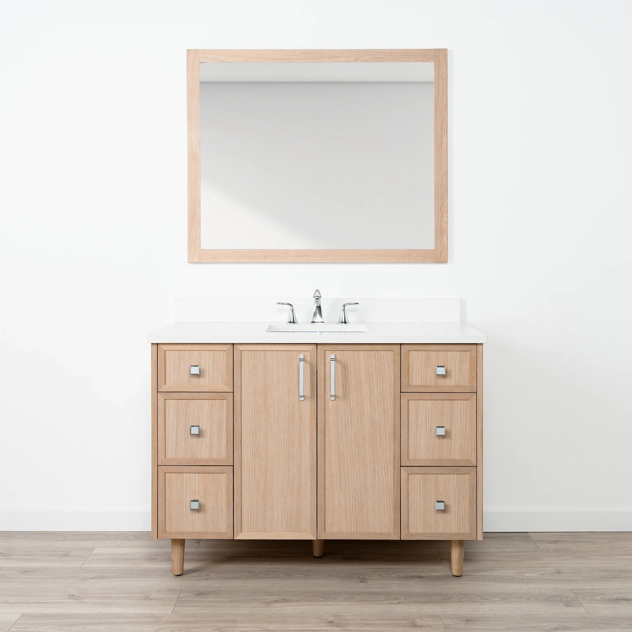 Cape Breton 48" White Oak Bathroom Vanity - Image 16