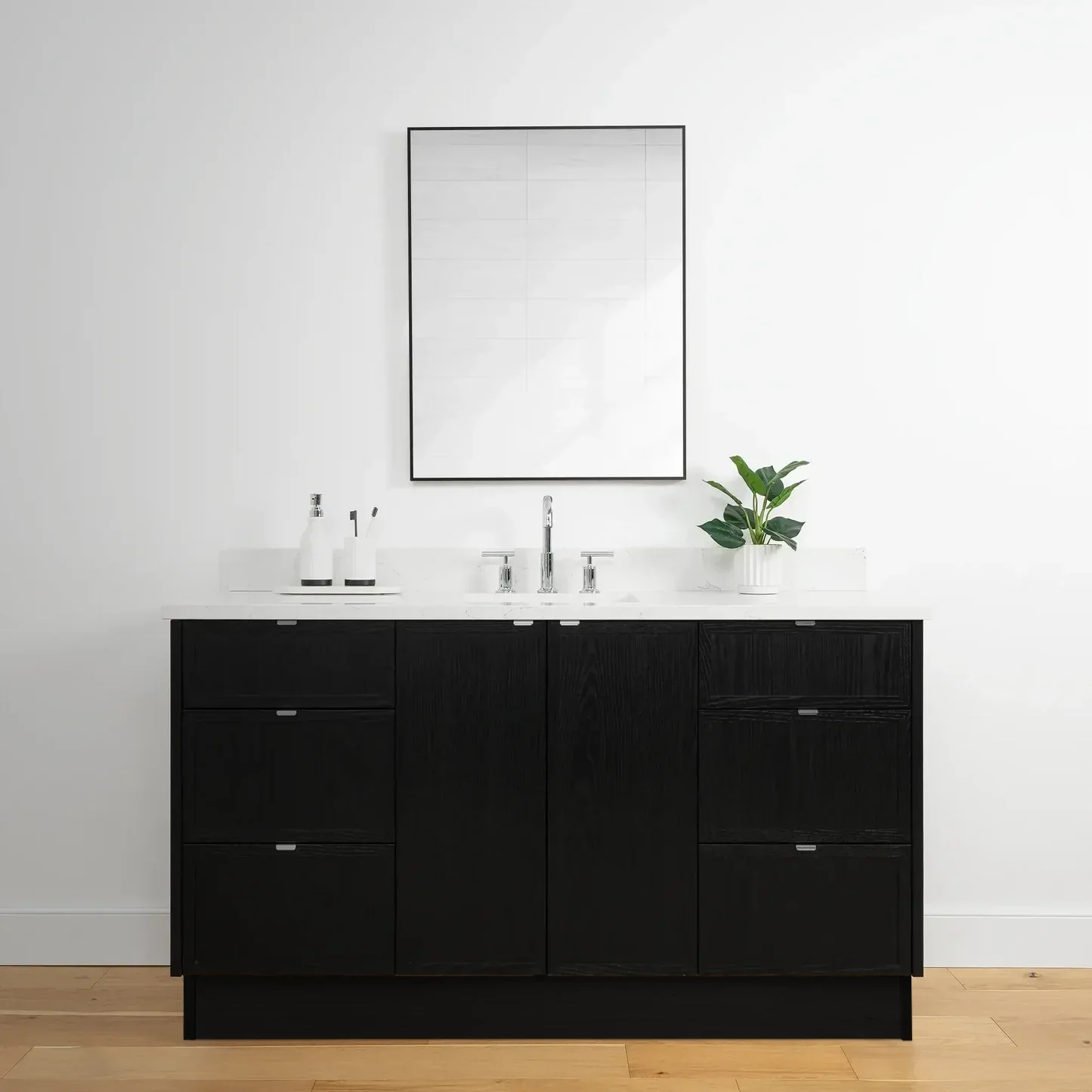 Cape Breton 60" Blackened Oak Bathroom Vanity - Image 16
