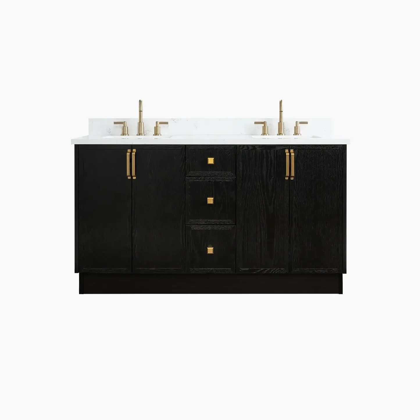 Cape Breton 60" Blackened Oak Bathroom Vanity, Double Sink - Image 17