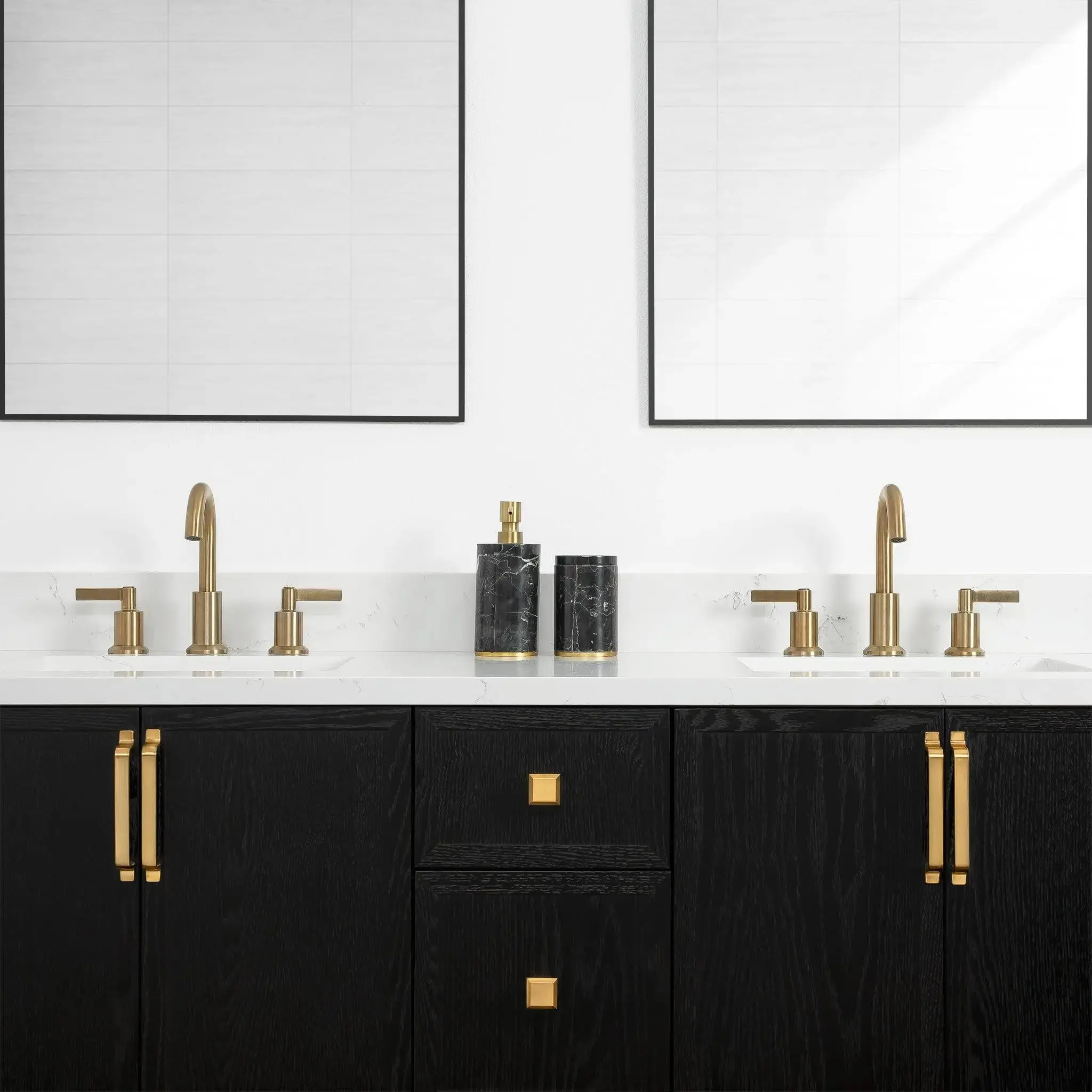 Cape Breton 60" Blackened Oak Bathroom Vanity, Double Sink - Image 3