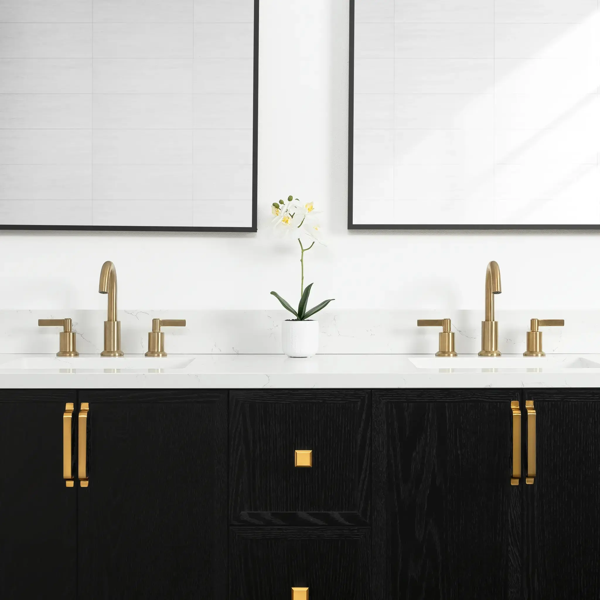 Cape Breton 60" Wall Mount Blackened Oak Bathroom Vanity, Double Sink - Image 10