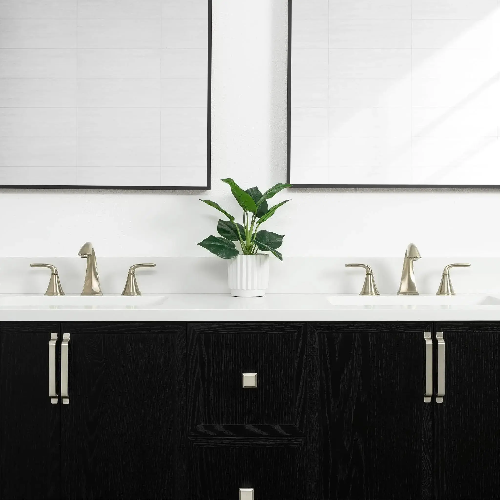 Cape Breton 60" Wall Mount Blackened Oak Bathroom Vanity, Double Sink - Image 13