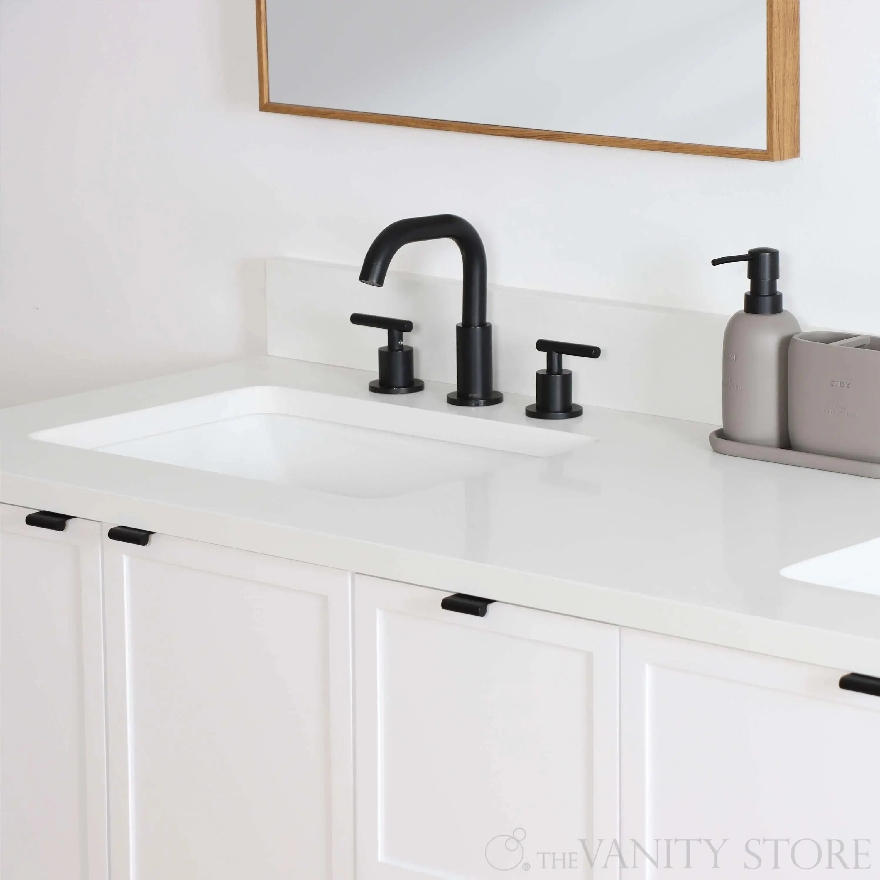 Cape Breton 60" Wall Mount Satin White Bathroom Vanity, Double Sink - Image 8
