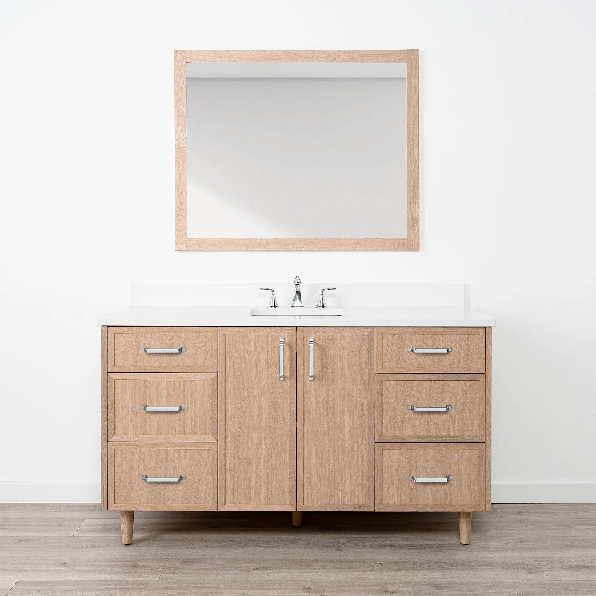Cape Breton 60" White Oak Bathroom Vanity - Image 16