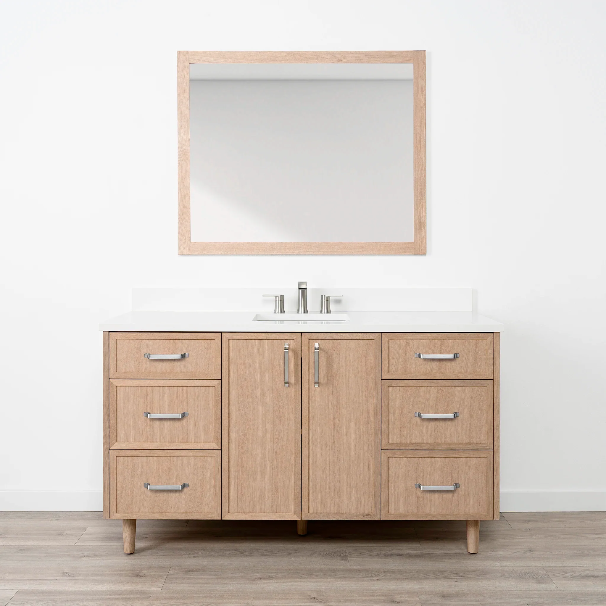 Cape Breton 60" White Oak Bathroom Vanity - Image 17