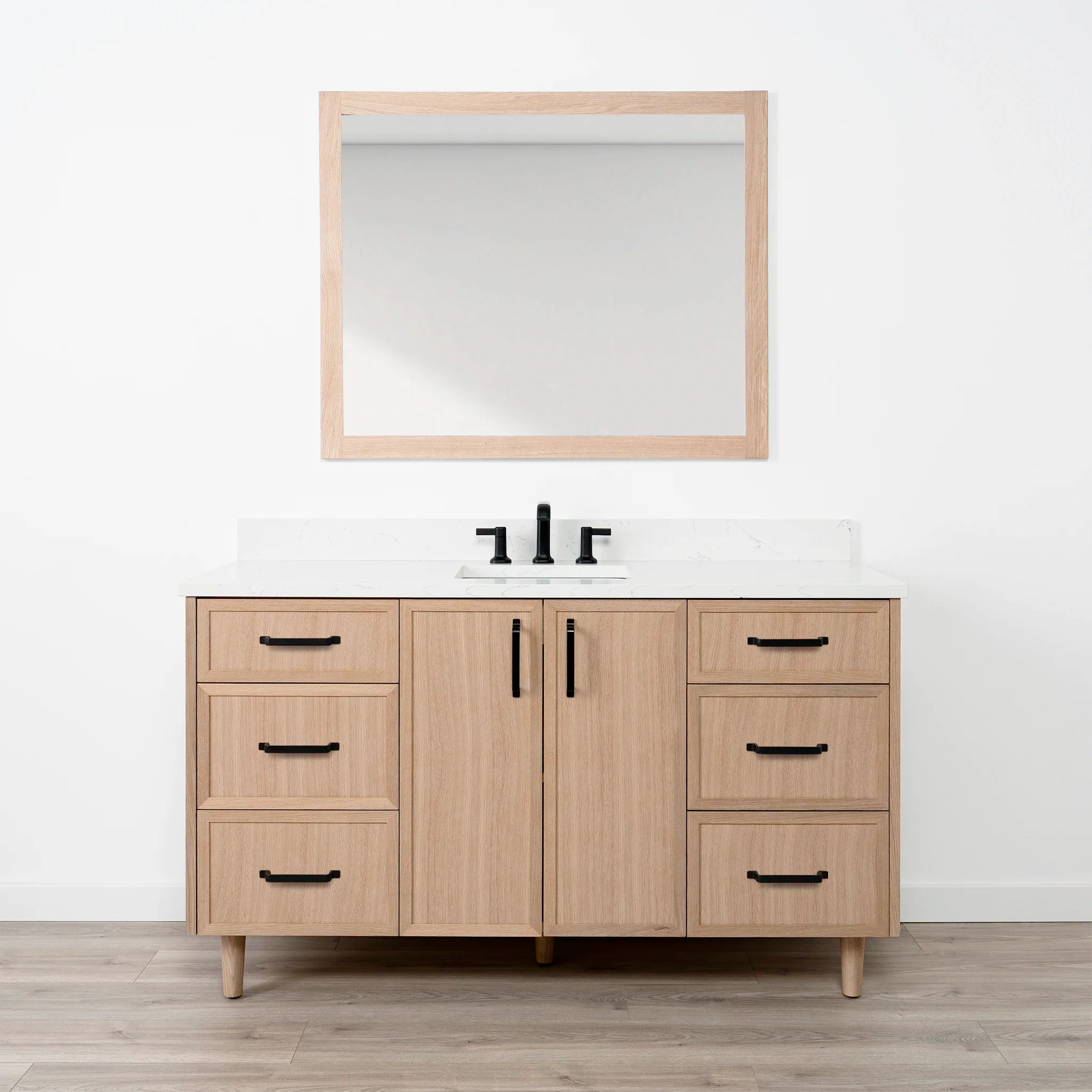Cape Breton 60" White Oak Bathroom Vanity - Image 19