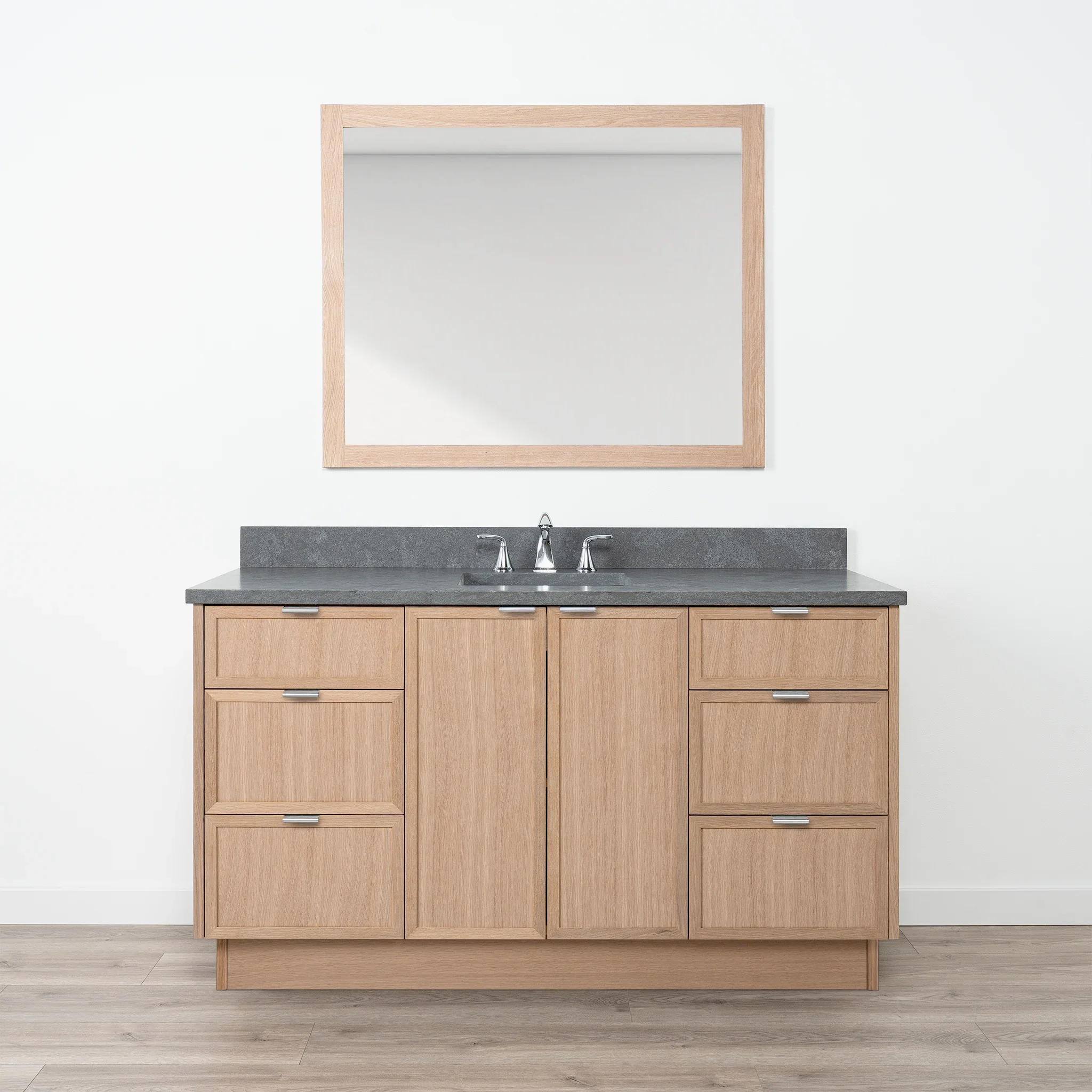 Cape Breton 60" White Oak Bathroom Vanity - Image 23