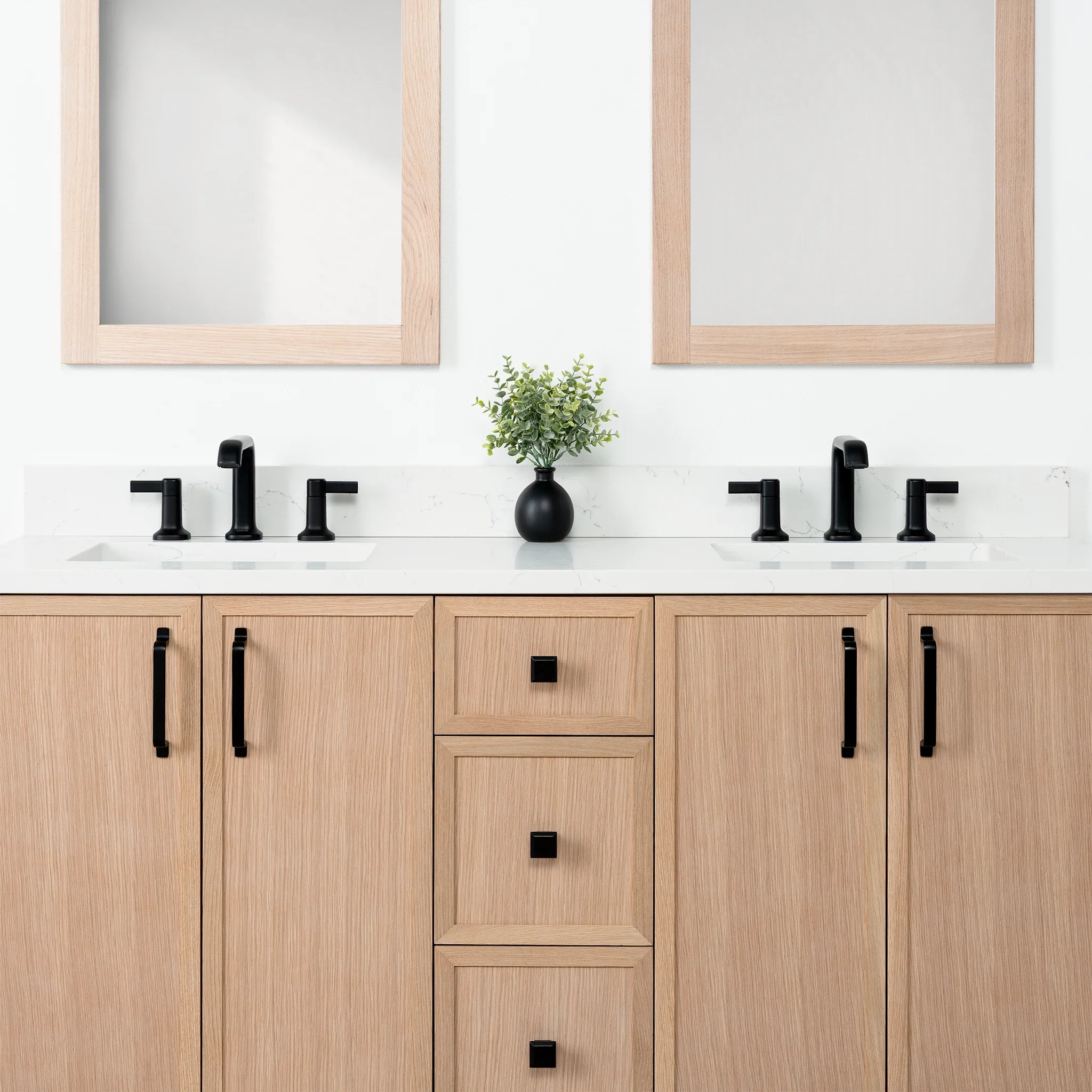 Cape Breton SLIM 60" White Oak Bathroom Vanity, Double Sink - Image 3