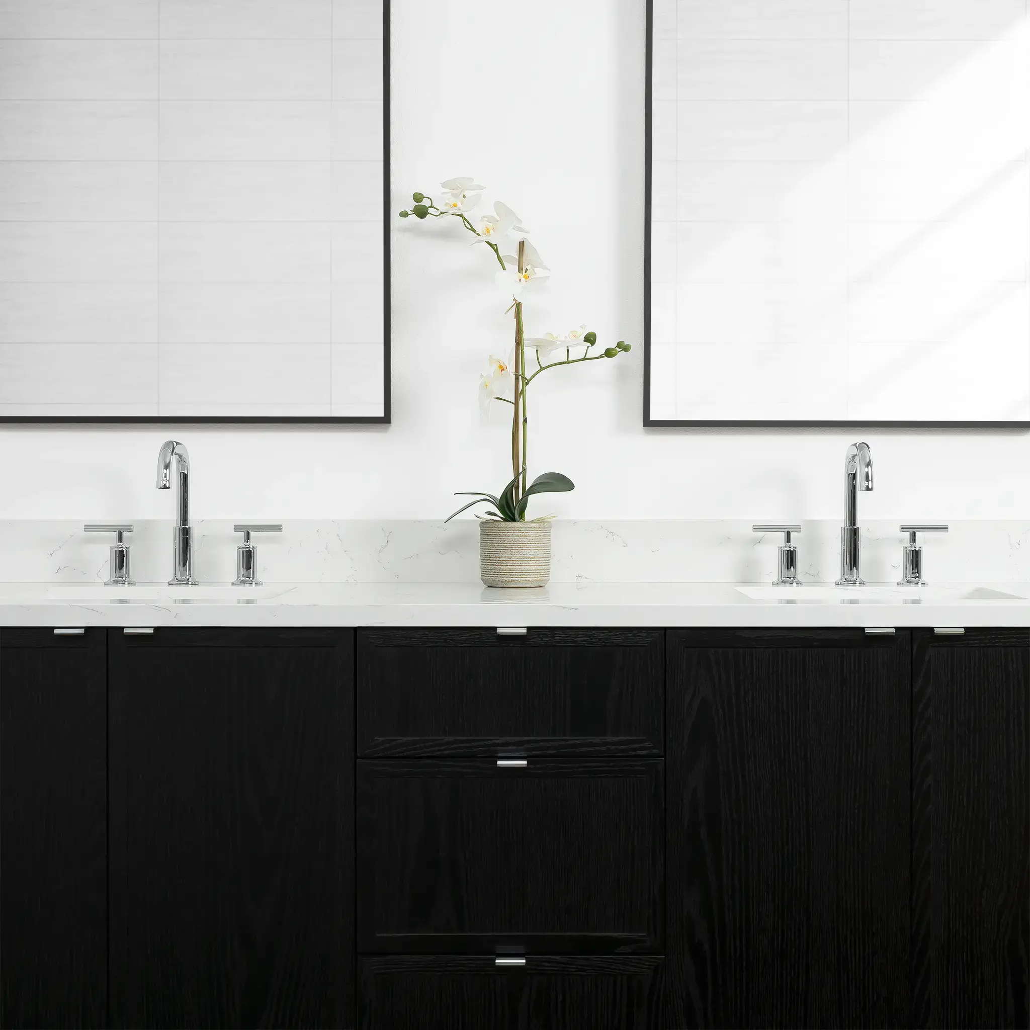 Cape Breton 72" Blackened Oak Bathroom Vanity, Double Sink - Image 10