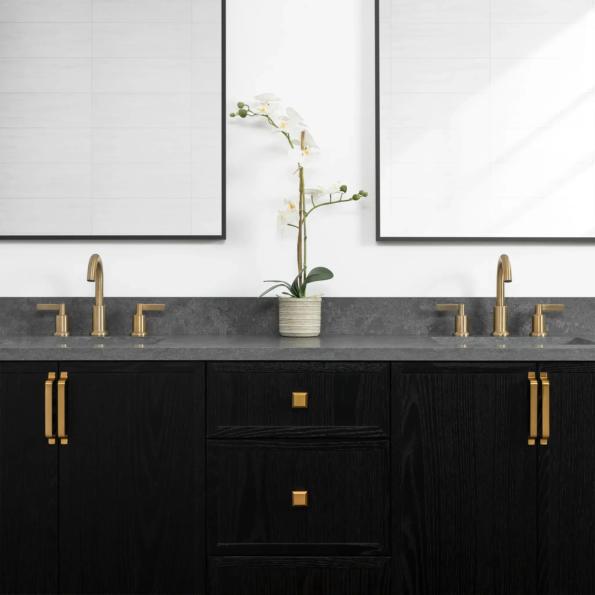 Cape Breton 72" Blackened Oak Bathroom Vanity, Double Sink - Image 4