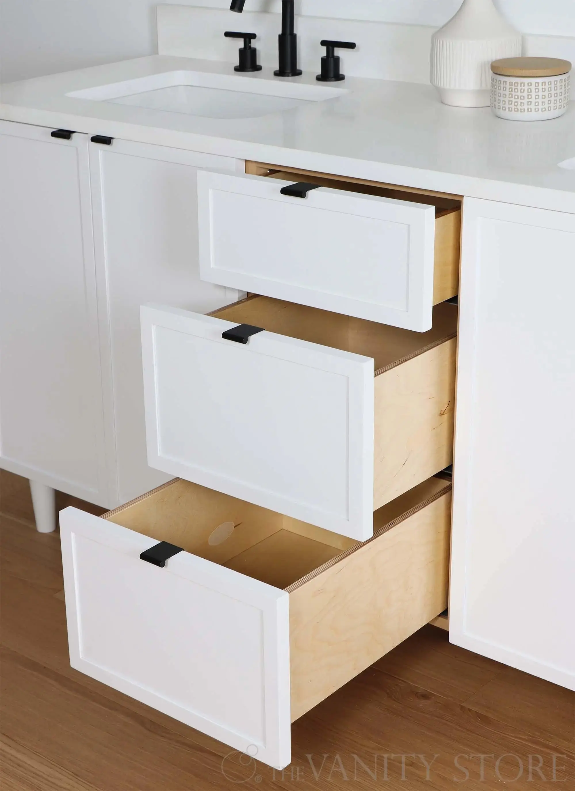 Cape Breton 72" Satin White Bathroom Vanity, Double Sink - Image 6