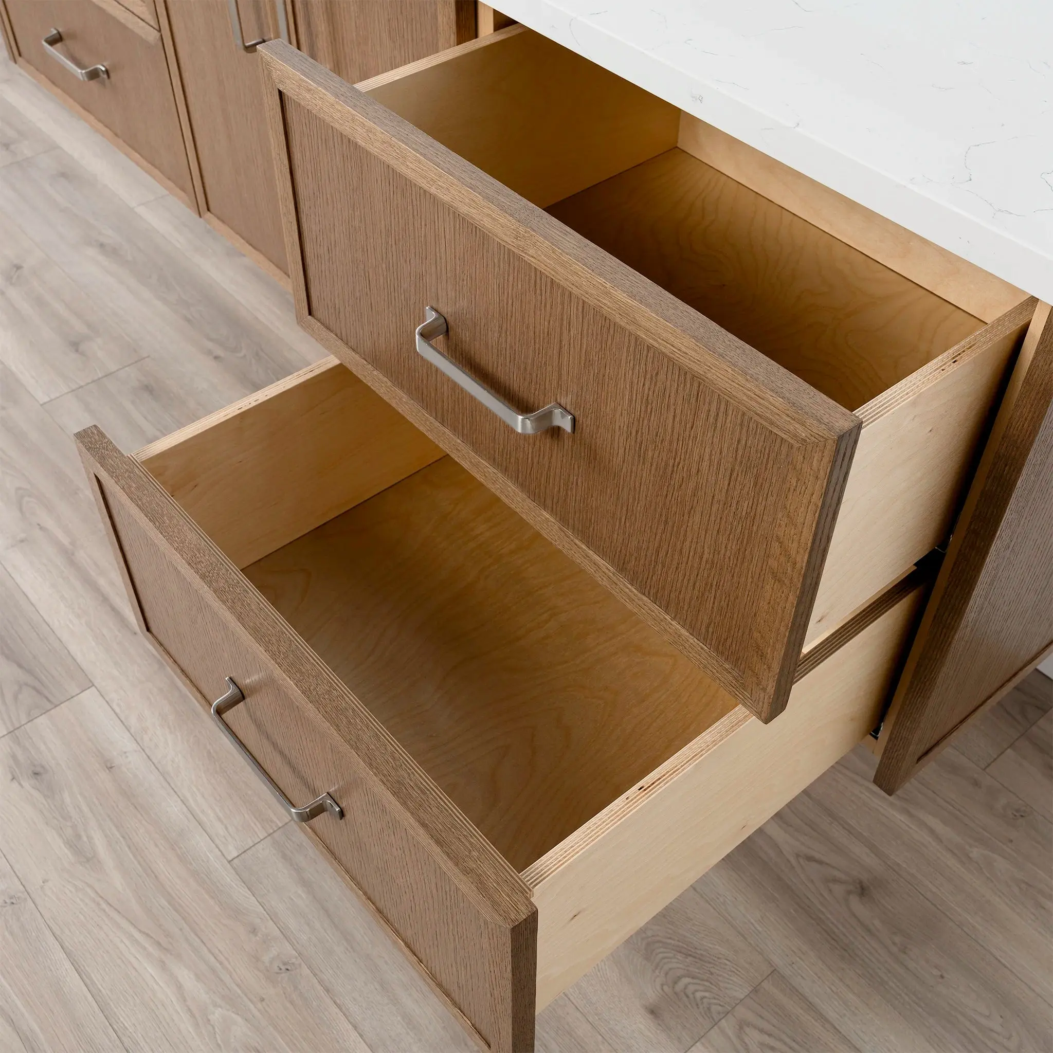 Cape Breton 72" Wall Mount Mid Century Oak Bathroom Vanity - Image 8