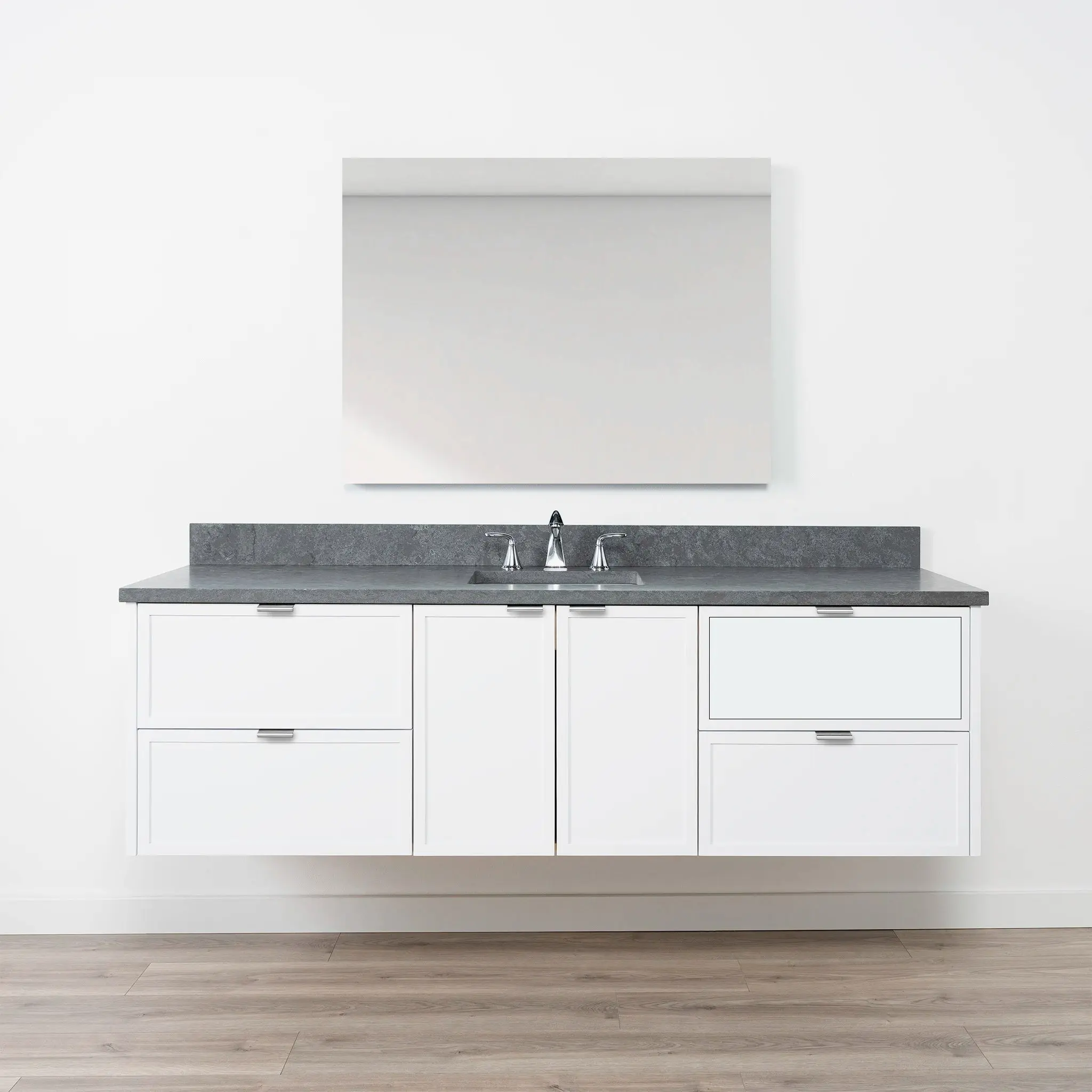 Cape Breton SLIM 72" Wall Mount Satin White Bathroom Vanity - Image 14