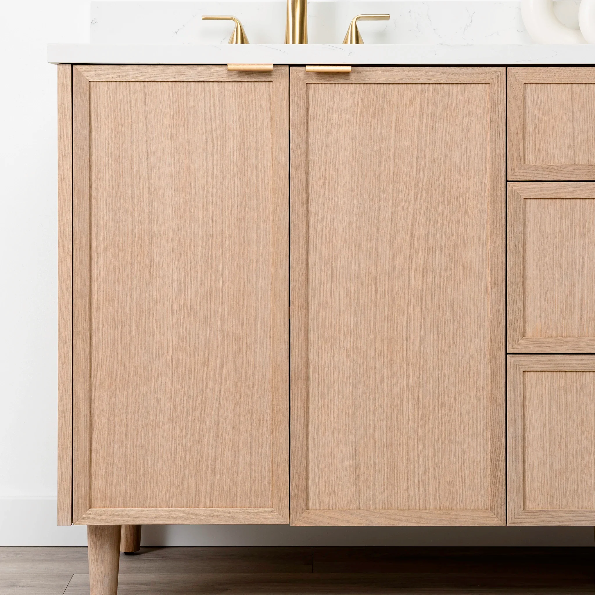 Cape Breton SLIM 72" White Oak Bathroom Vanity, Double Sink - Image 12