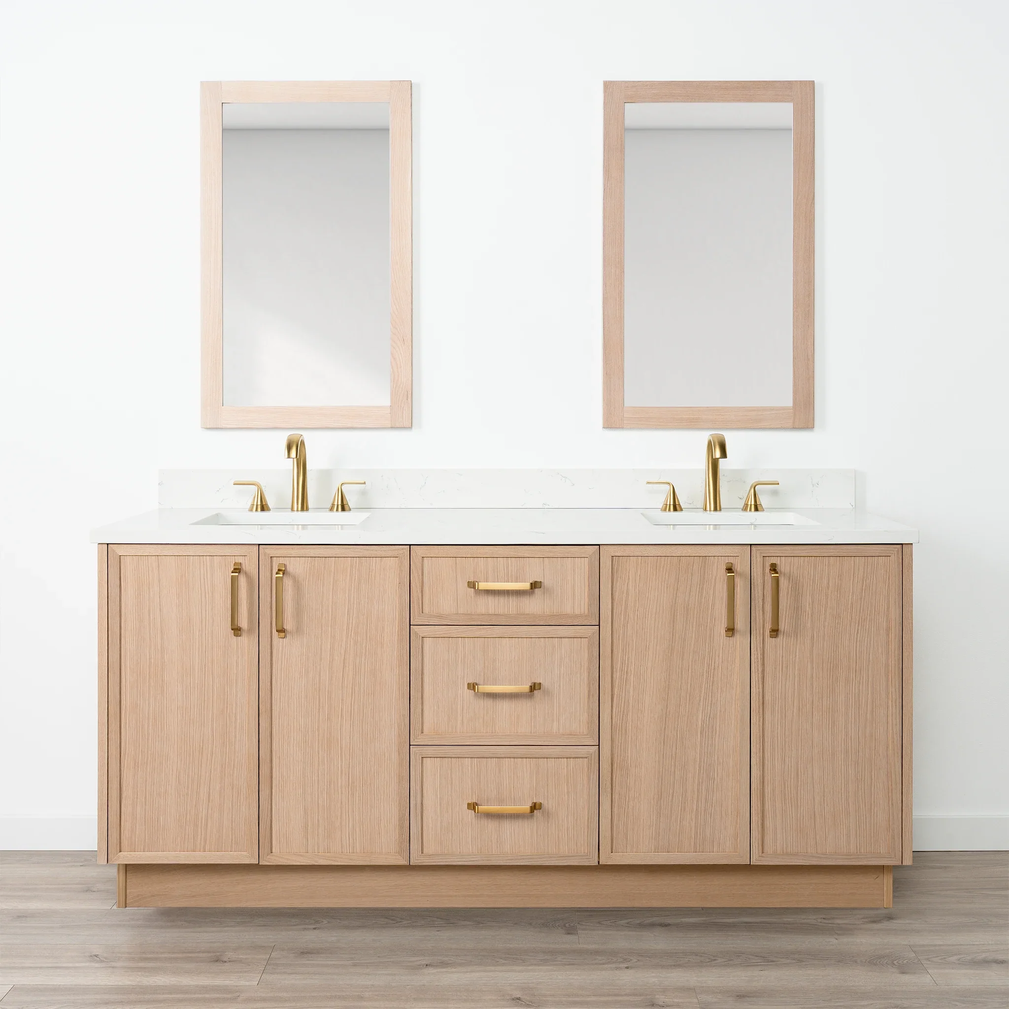 Cape Breton SLIM 72" White Oak Bathroom Vanity, Double Sink - Image 22