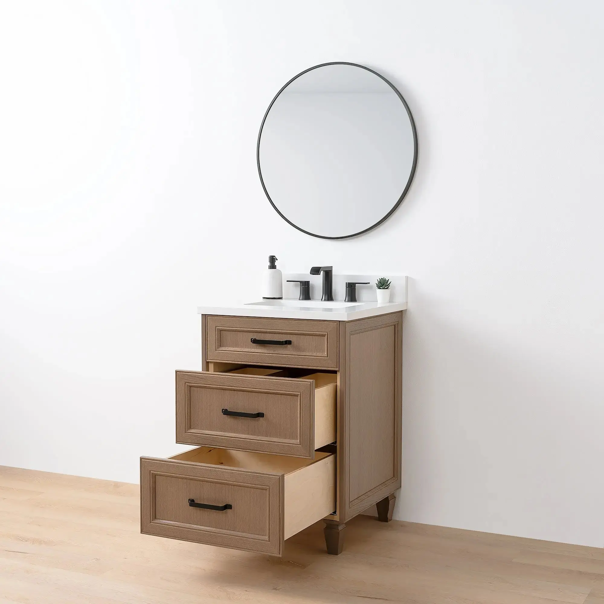 Davenport 24" Almond Coast Bathroom Vanity - All Drawers - Image 6