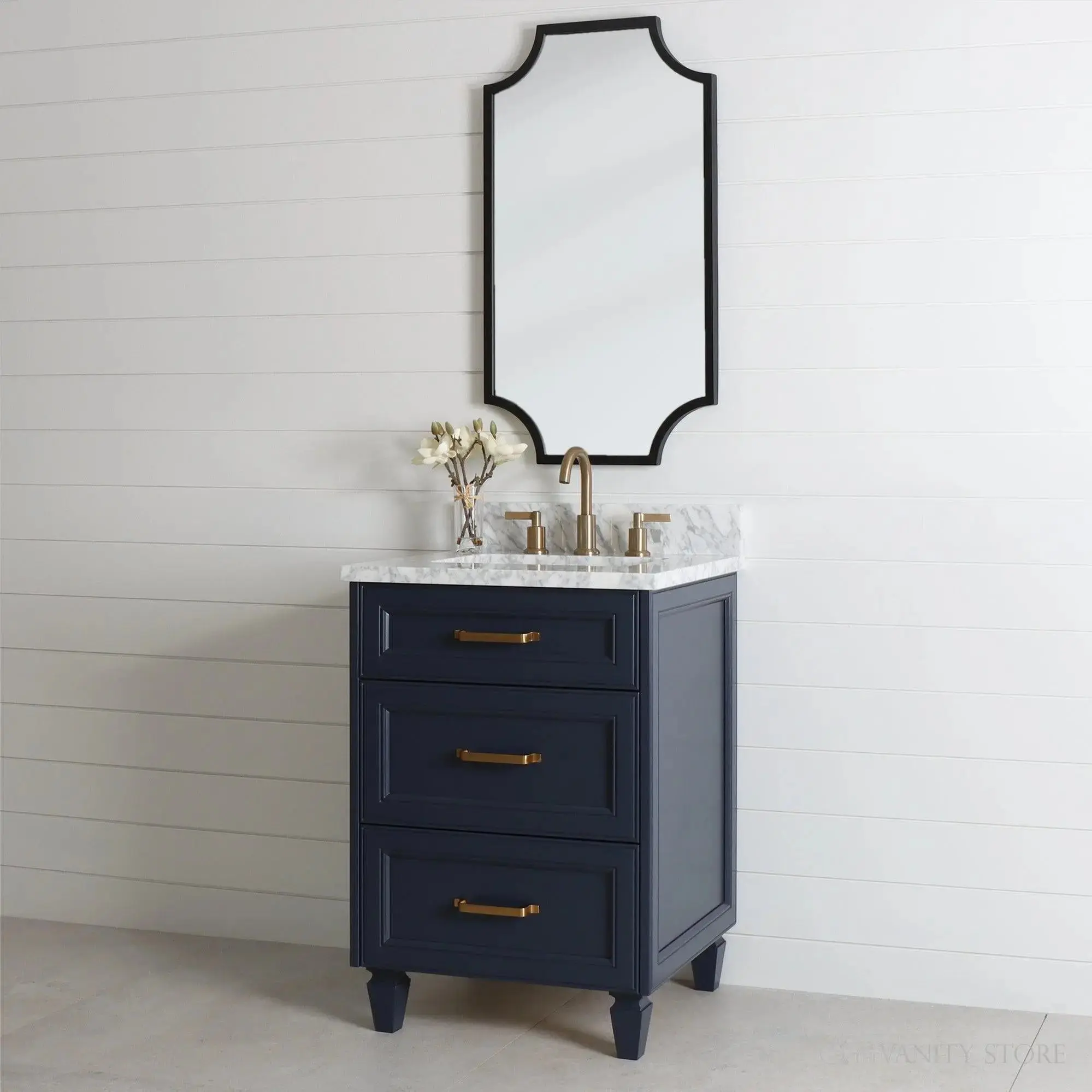 Davenport SLIM 24" Pacific Blue Bathroom Vanity - All Drawers - Image 3