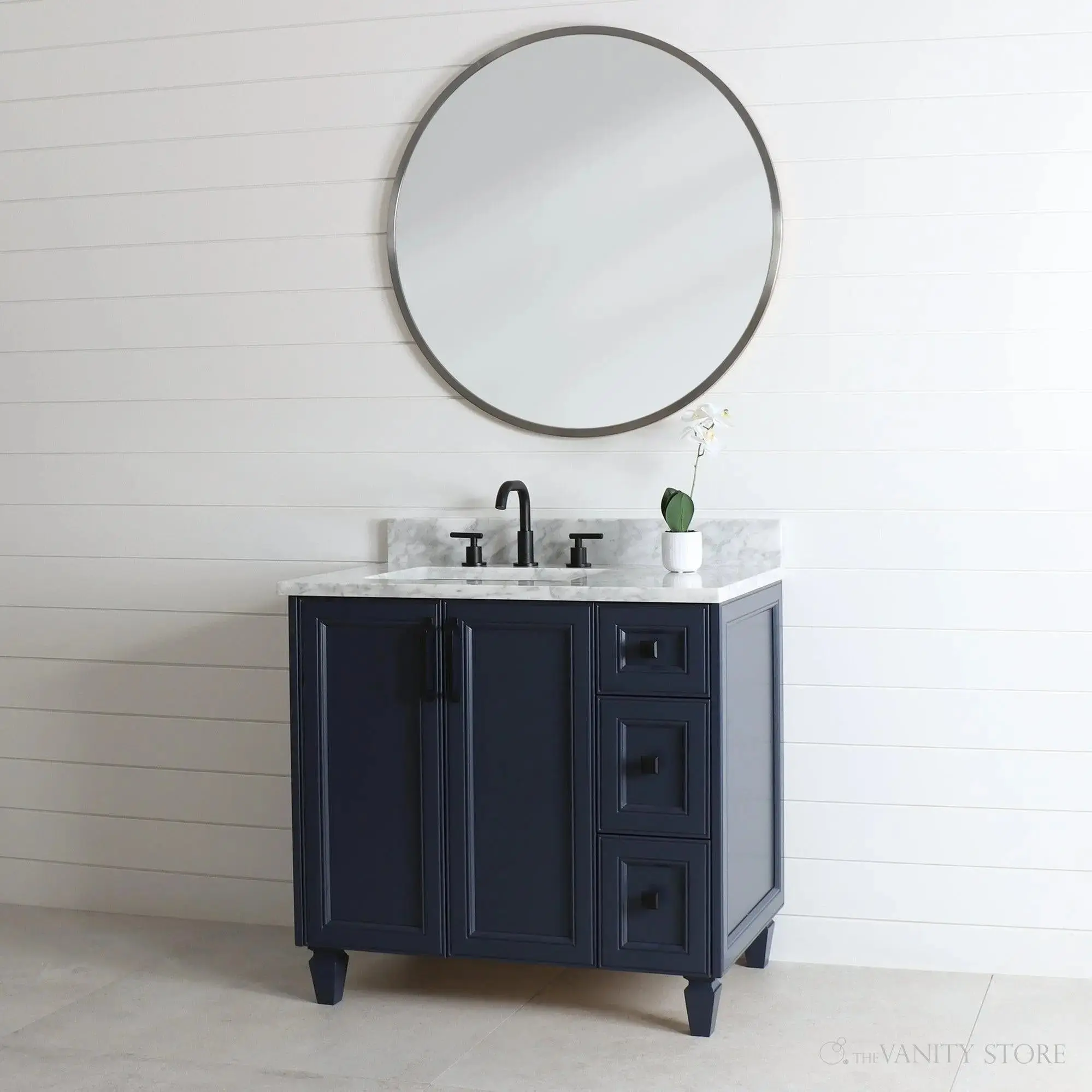 Davenport 36" Pacific Blue Bathroom Vanity, Left Sink - Image 5
