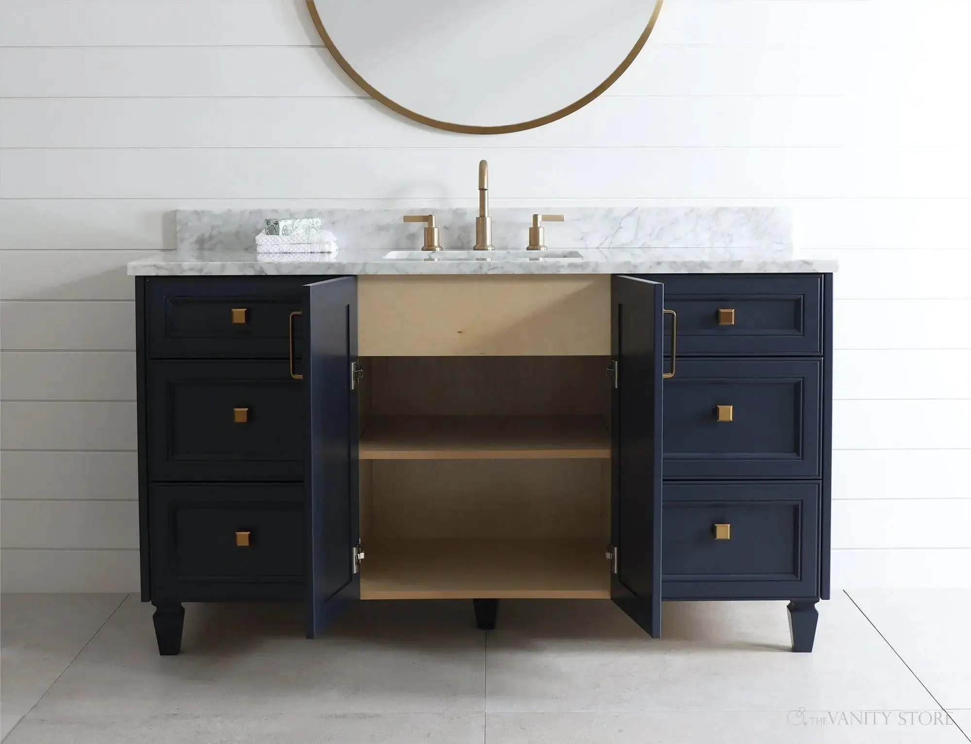 Davenport SLIM 60" Pacific Blue Bathroom Vanity - Image 6