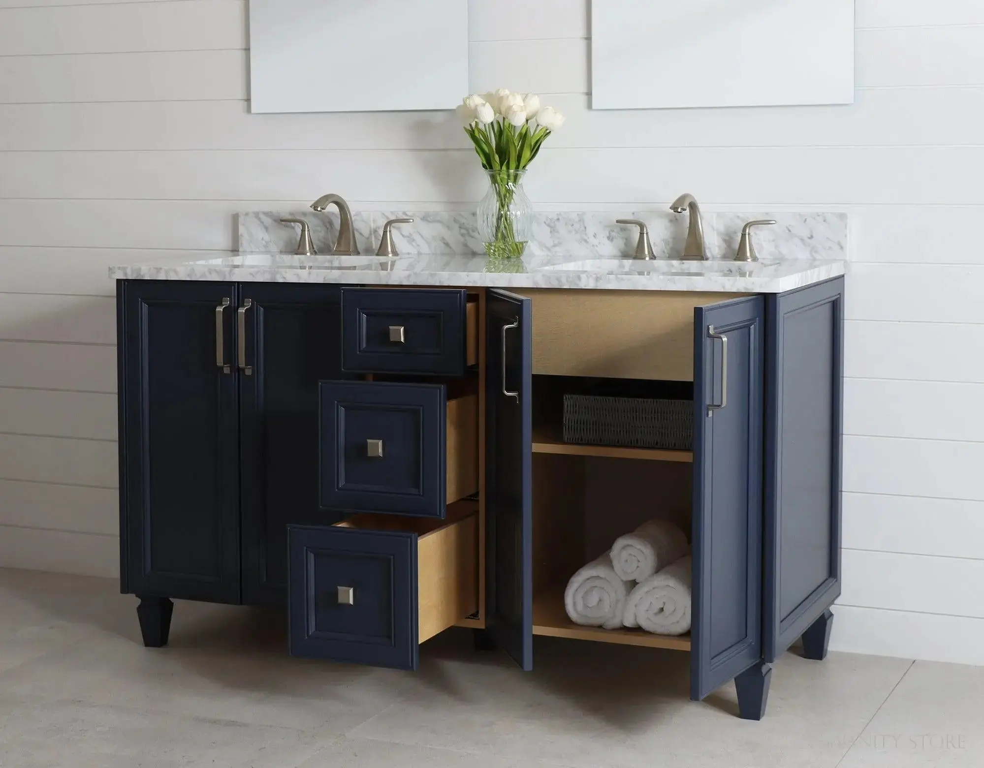 Davenport 60" Pacific Blue Bathroom Vanity, Double Sink - Image 5