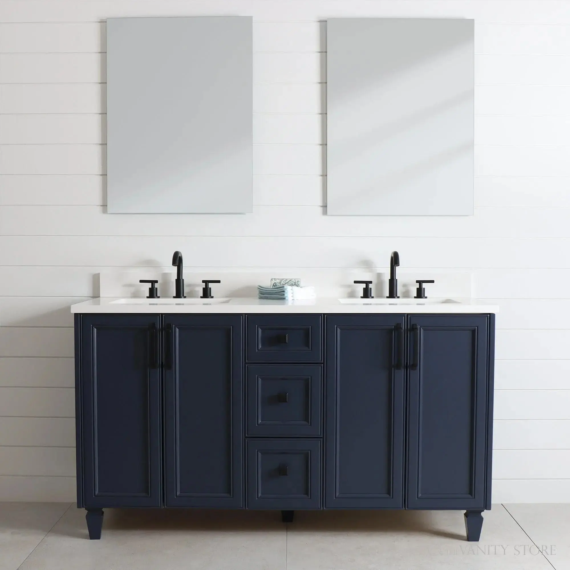 Davenport 60" Pacific Blue Bathroom Vanity, Double Sink - Image 8