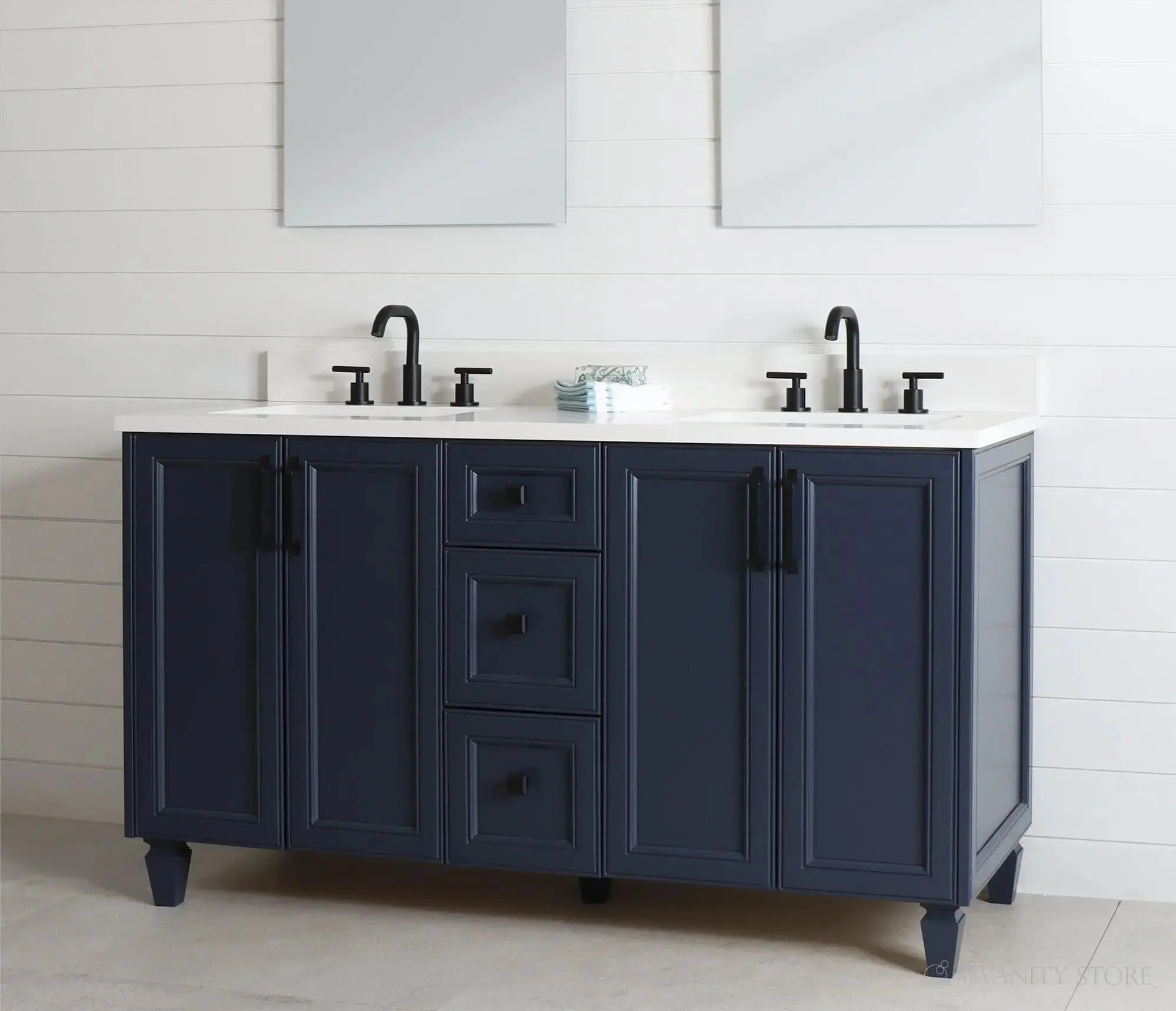 Davenport 60" Pacific Blue Bathroom Vanity, Double Sink - Image 9