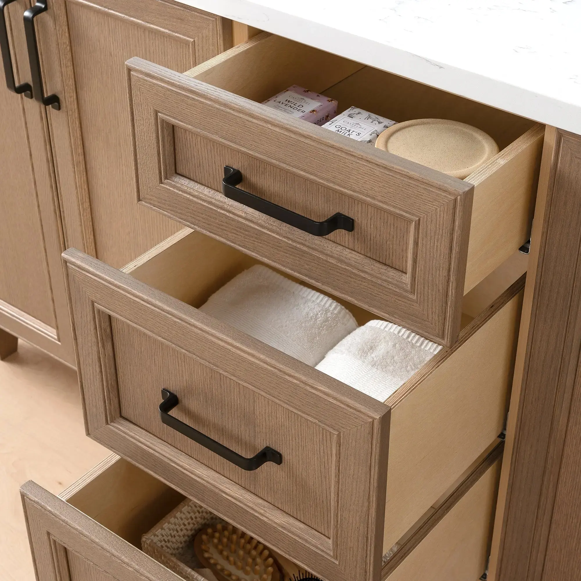 Davenport SLIM 72" Almond Coast Bathroom Vanity, Double Sink - Image 13