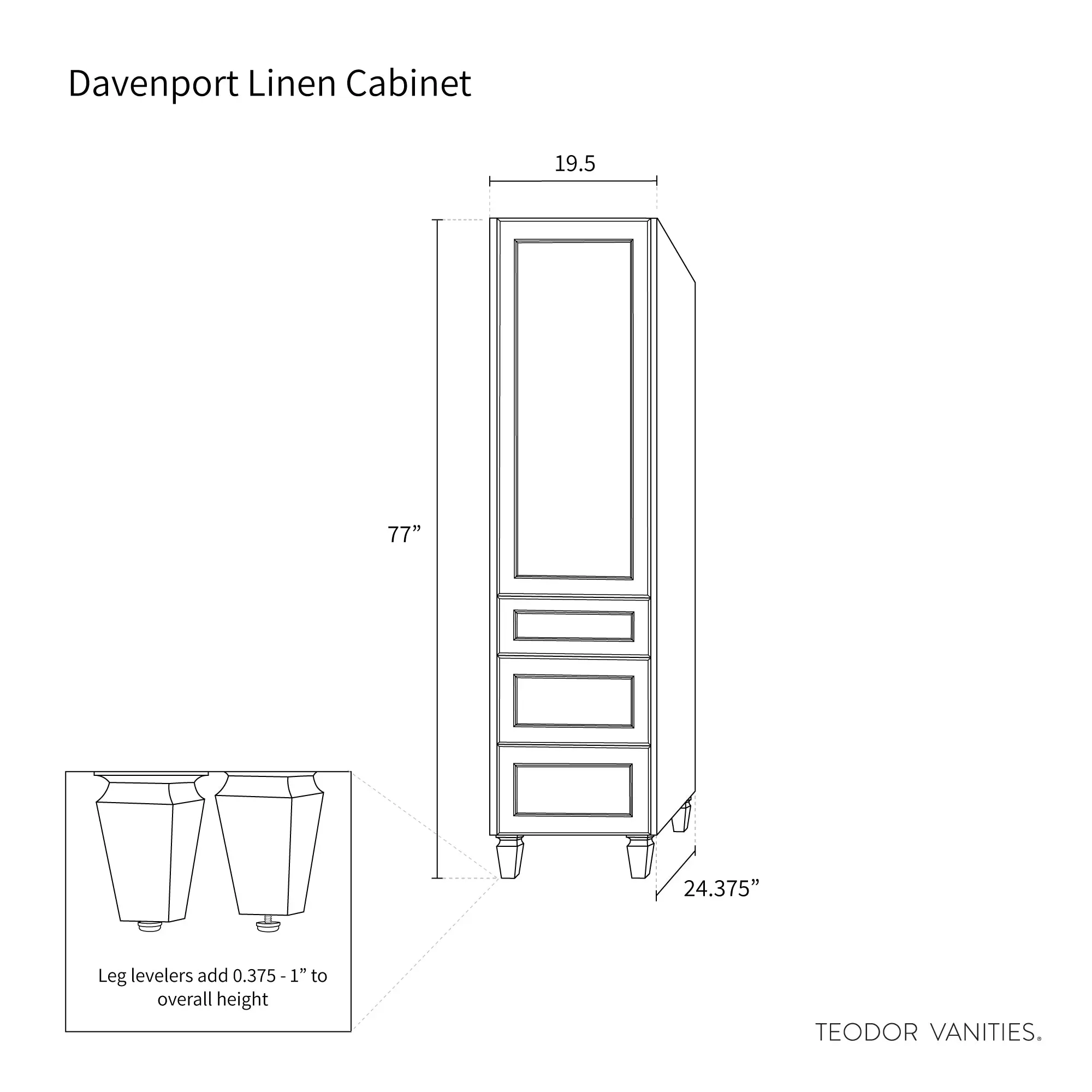 Davenport Almond Coast Linen Cabinet - Image 16
