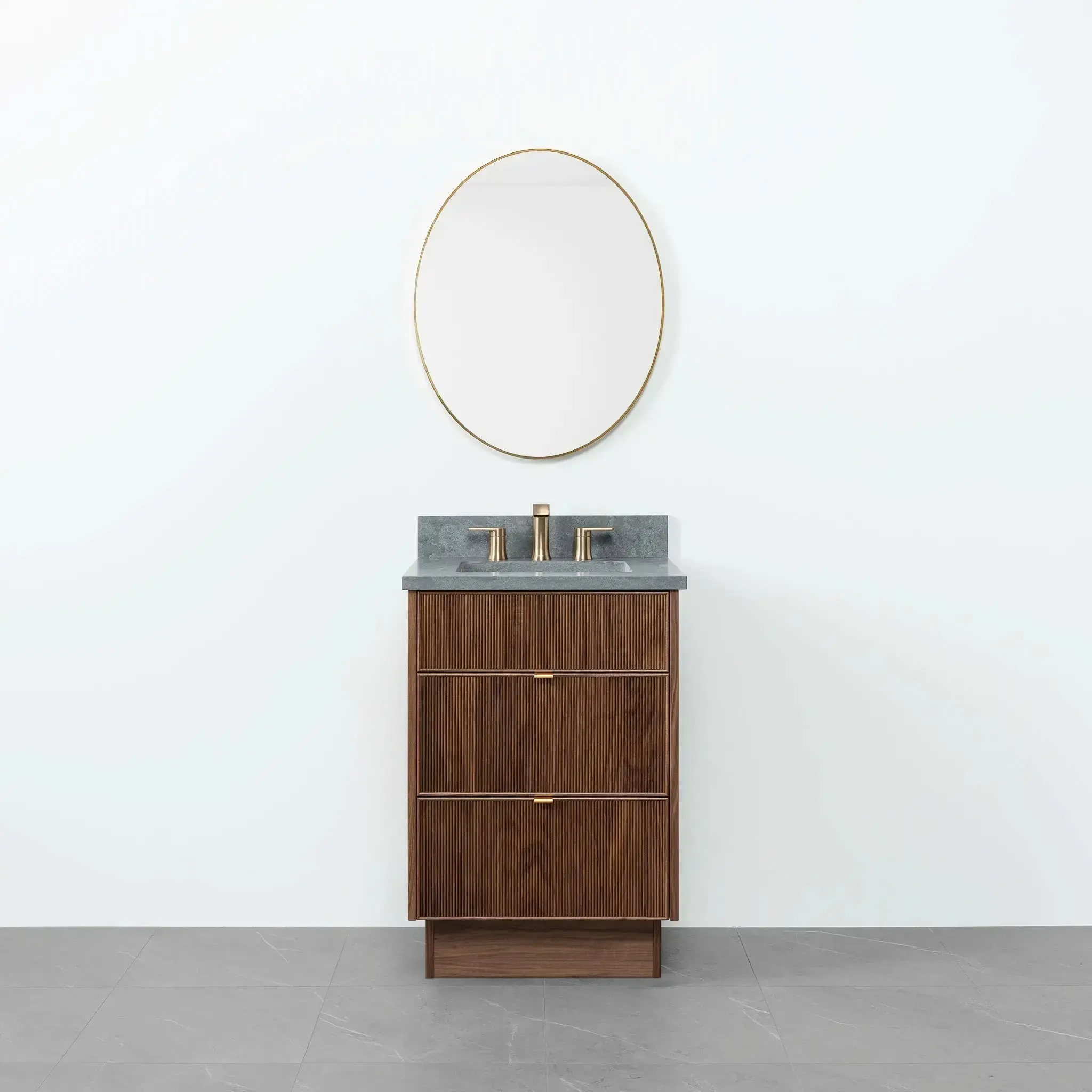 Malibu 24" American Black Walnut Bathroom Vanity - All Drawers - Image 22